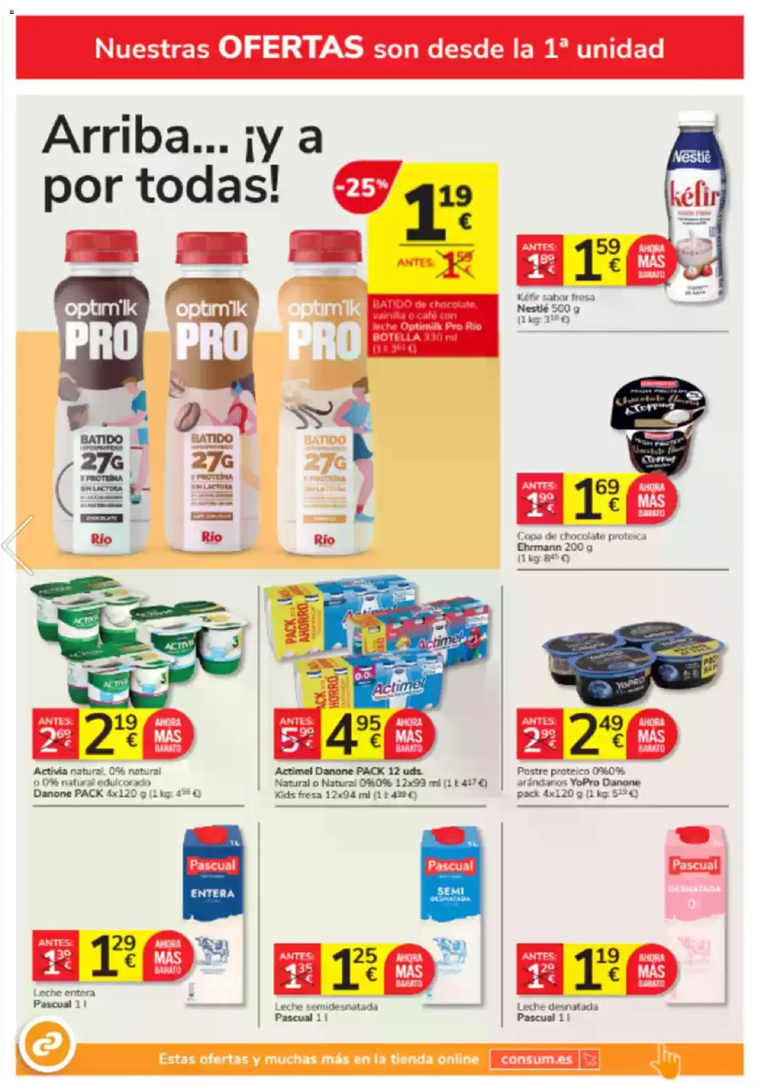 Consum folleto │ válido desde el 20.11.2025 | Página: 8 | Productos: Leche desnatada, Leche, Café, Chocolate