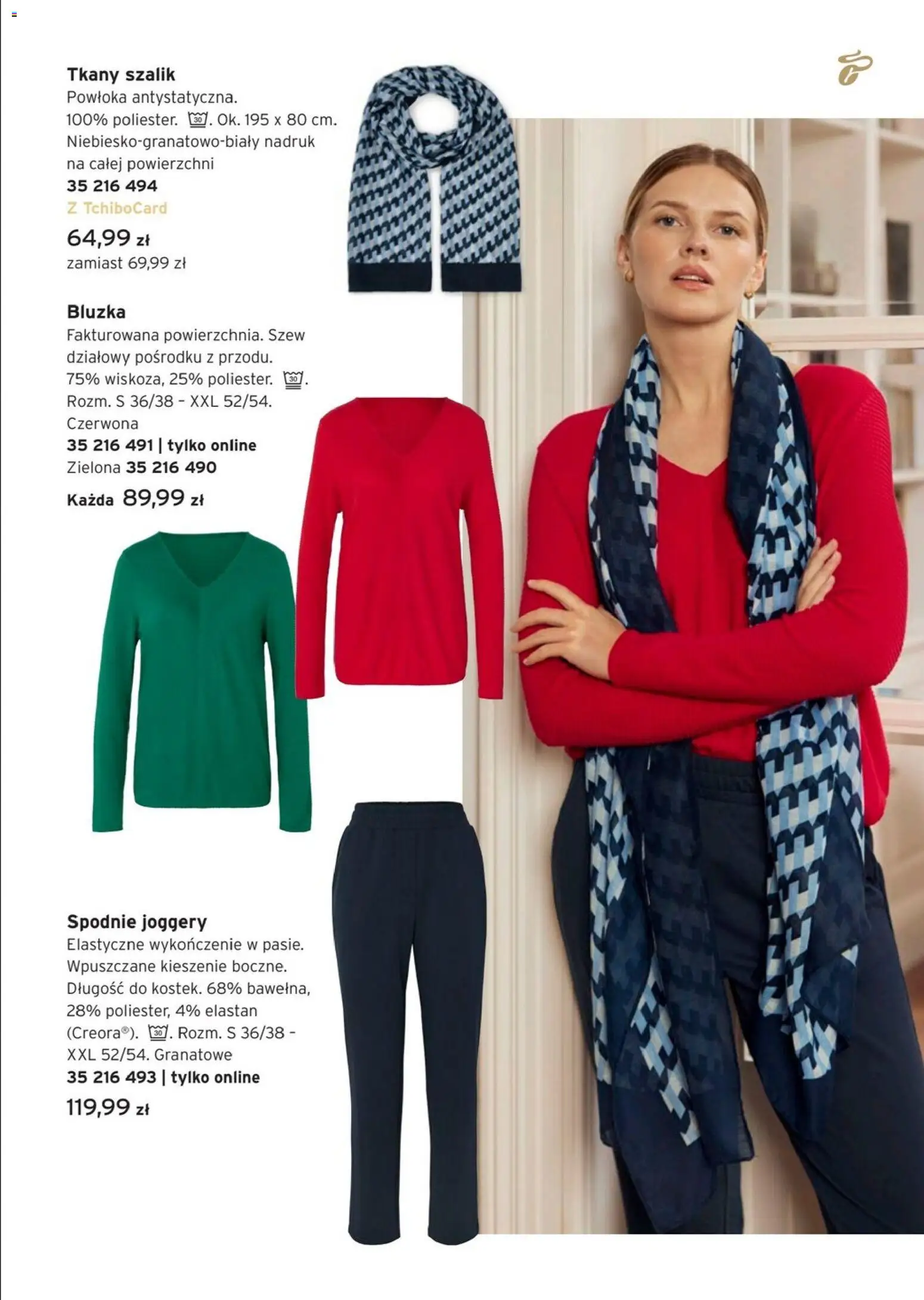 Tchibo promocje od 24.02.2026 | Strona: 3 | Produkty: Bluzka, Spodnie, Szalik