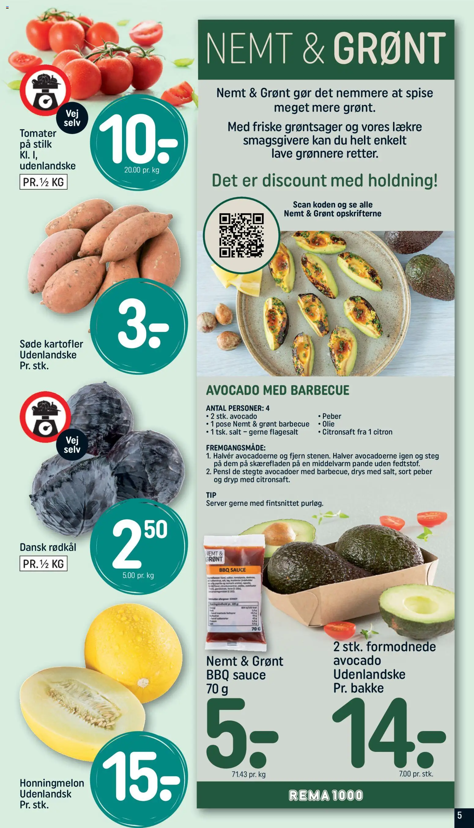 Rema 1000 tilbudsavis – gyldig fra 31.01.2026 | Side: 5 | Produkter: Søde kartofler, Tomater, Kartofler, Honningmelon