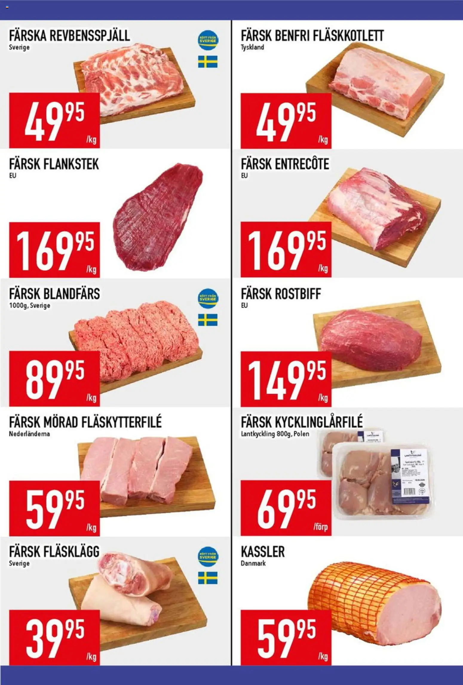 Matdax reklamblad aktuell från 27.04.2026 | Sida: 7 | Produkter: Kassler, Entrecote, Fläskytterfilé, Blandfärs