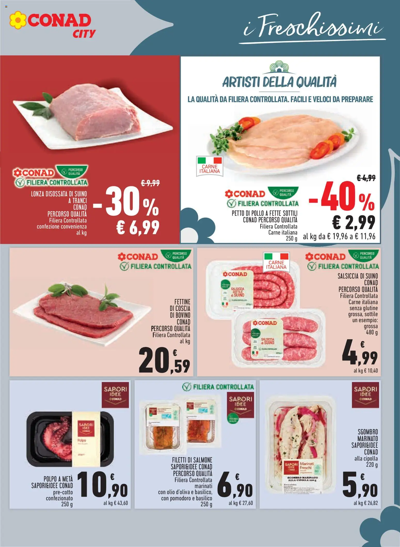 Volantino Conad del 29.01.2026 | Pagina: 7 | Prodotti: Salmone, Polpo, Suino, Basilico