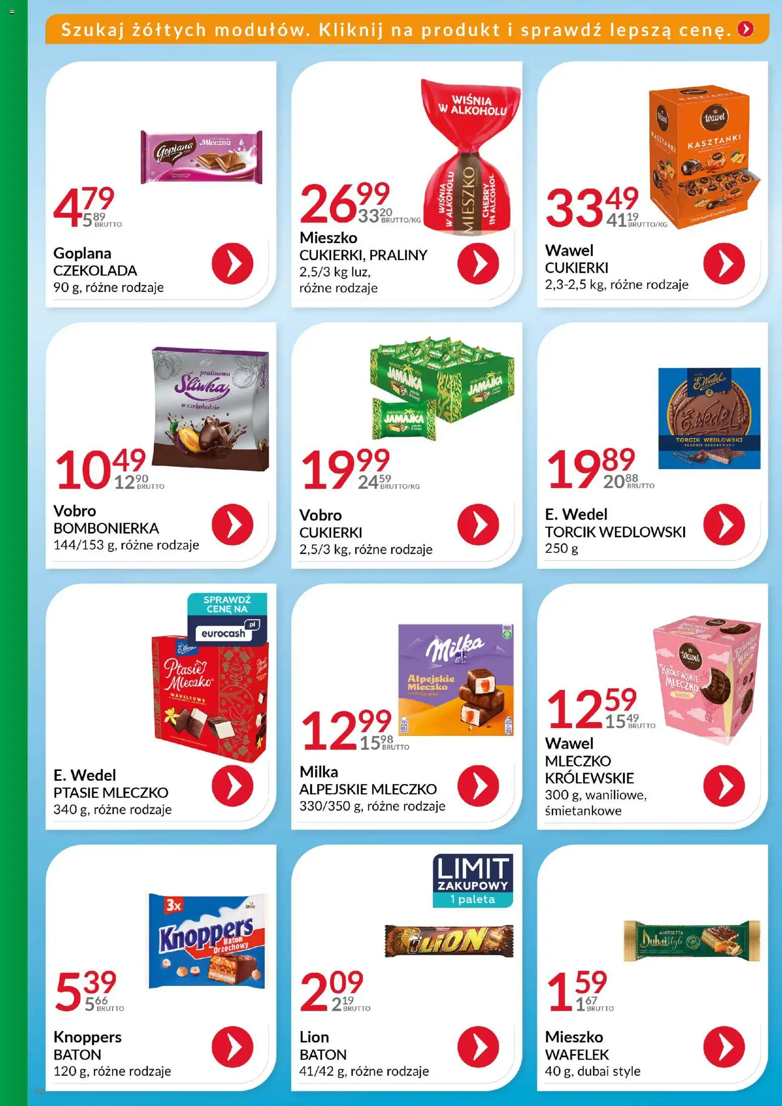 Eurocash Gazetka - Katalog Artykułów Spożywczych od 14.12.2025 | Strona: 42 | Produkty: Bombonierka, Milka, Królewskie Mleczko, Torcik wedlowski