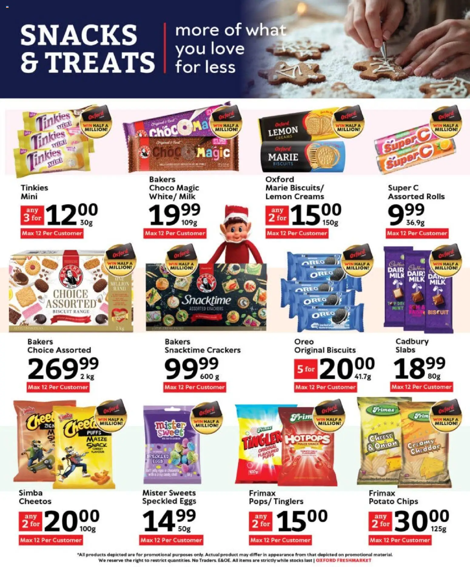 New Oxford Freshmarket catalogue – valid from 26.11.2025 | Page: 15 | Products: Milk, Cheese, Biscuits, Snacks