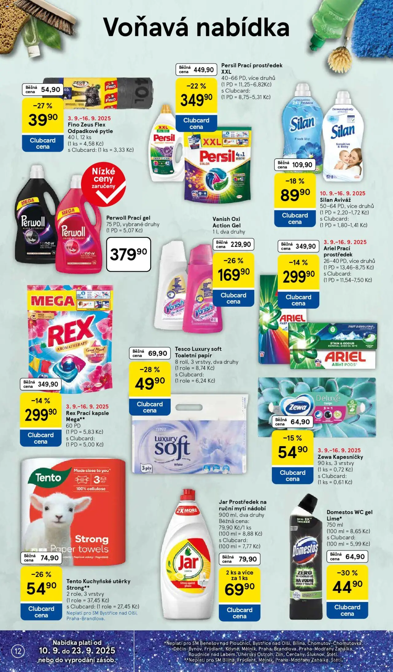 Tesco leták - Supermarket od 10.09.2025 | Strana: 12 | Produkty: Vanish oxi action, Perwoll, Persil, Vanish