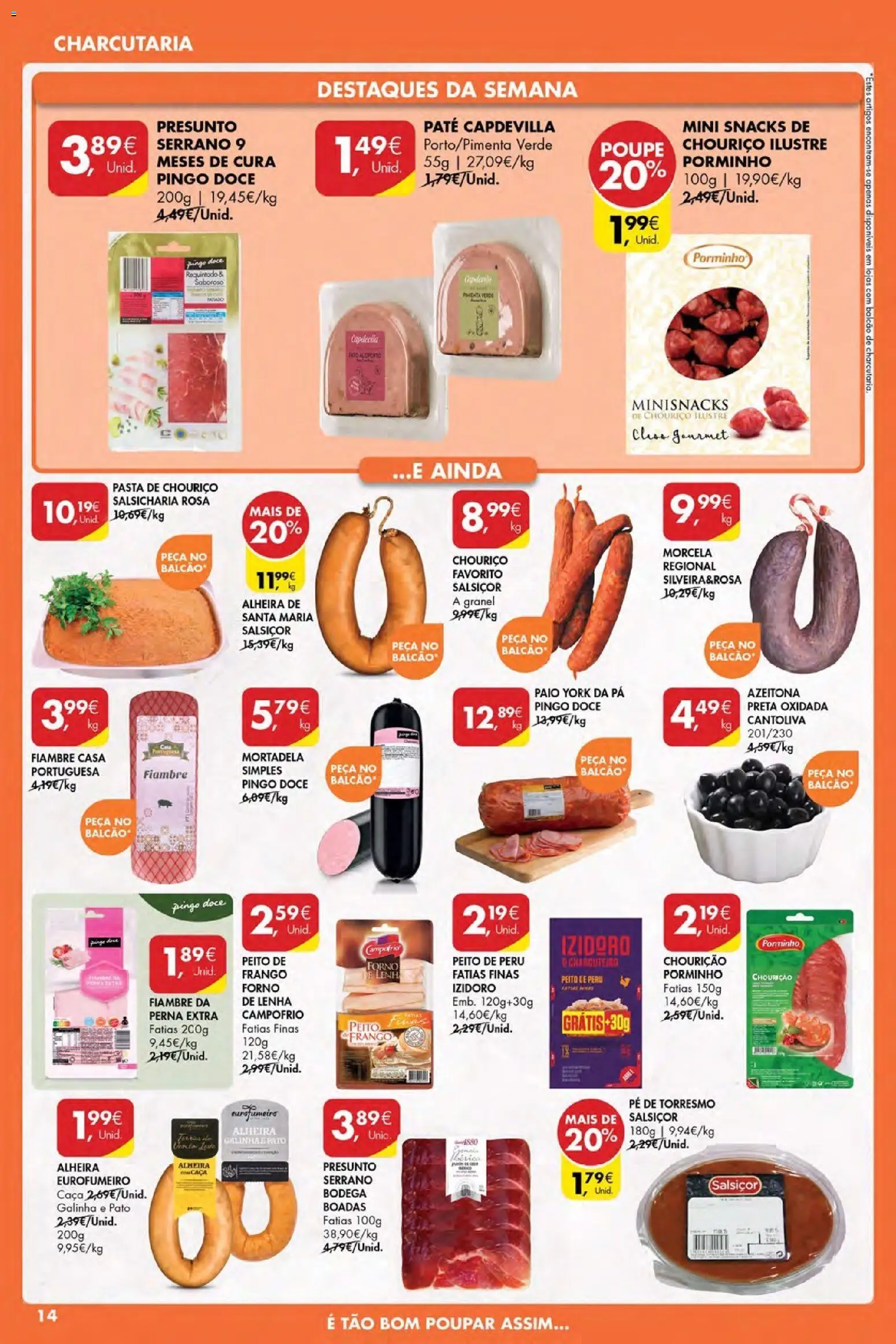 Pingo Doce Poupe Esta Semana Açores │ válido de 02.04.2026 | Página: 14 | Produtos: Mortadela, Peito de frango, Peito de peru, Frango