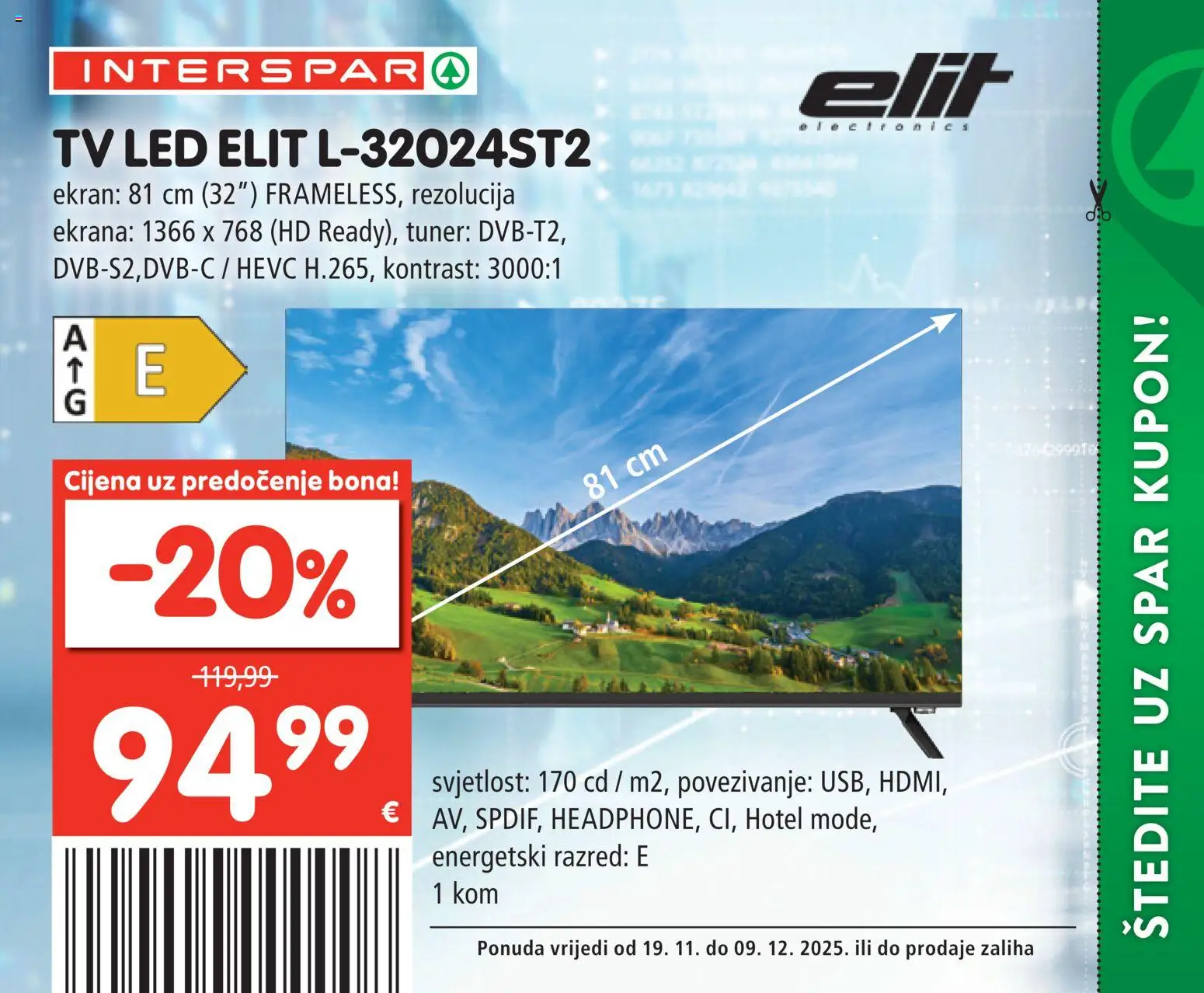 Interspar katalog | vrijedi od 19.11.2025 | Stranica: 28 | Proizvodi: Tv