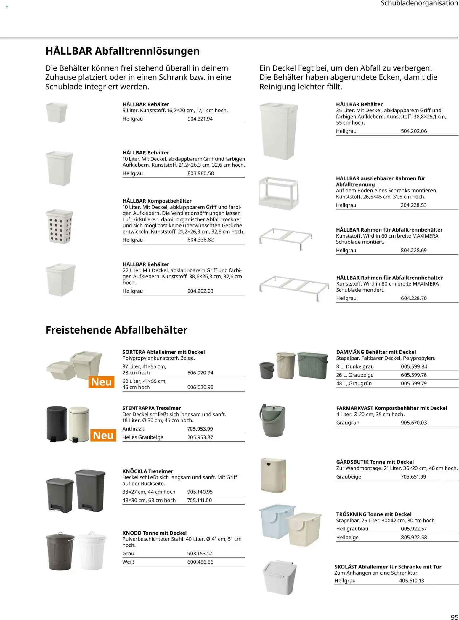 Ikea Prospekt 	 – gültig ab 01.04.2025 | Seite: 95 | Produkte: Schrank, Tür, Abfalleimer
