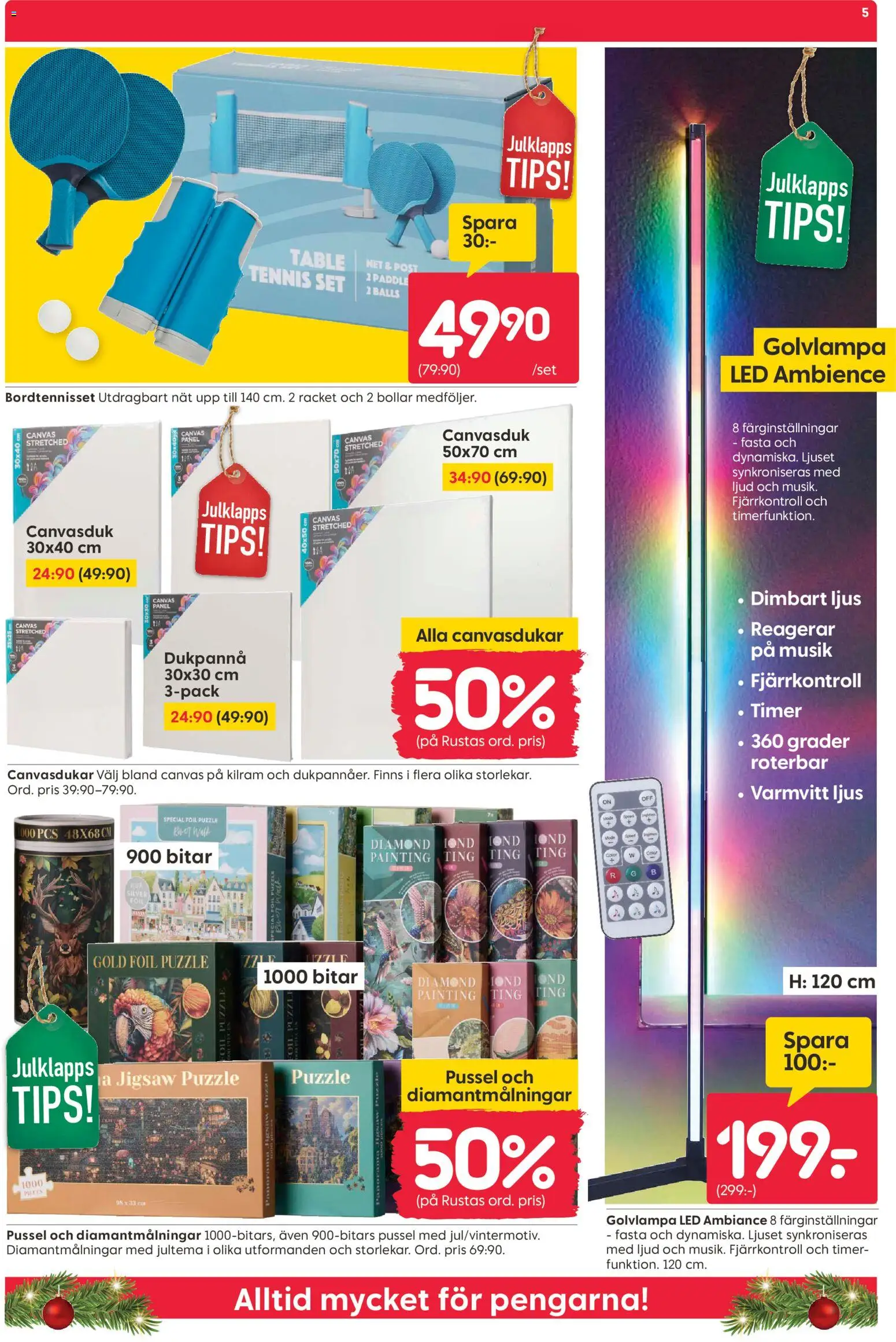 Rusta reklamblad aktuell från 08.12.2025 | Sida: 5 | Produkter: Pussel, Set, Fjärrkontroll, Ljus
