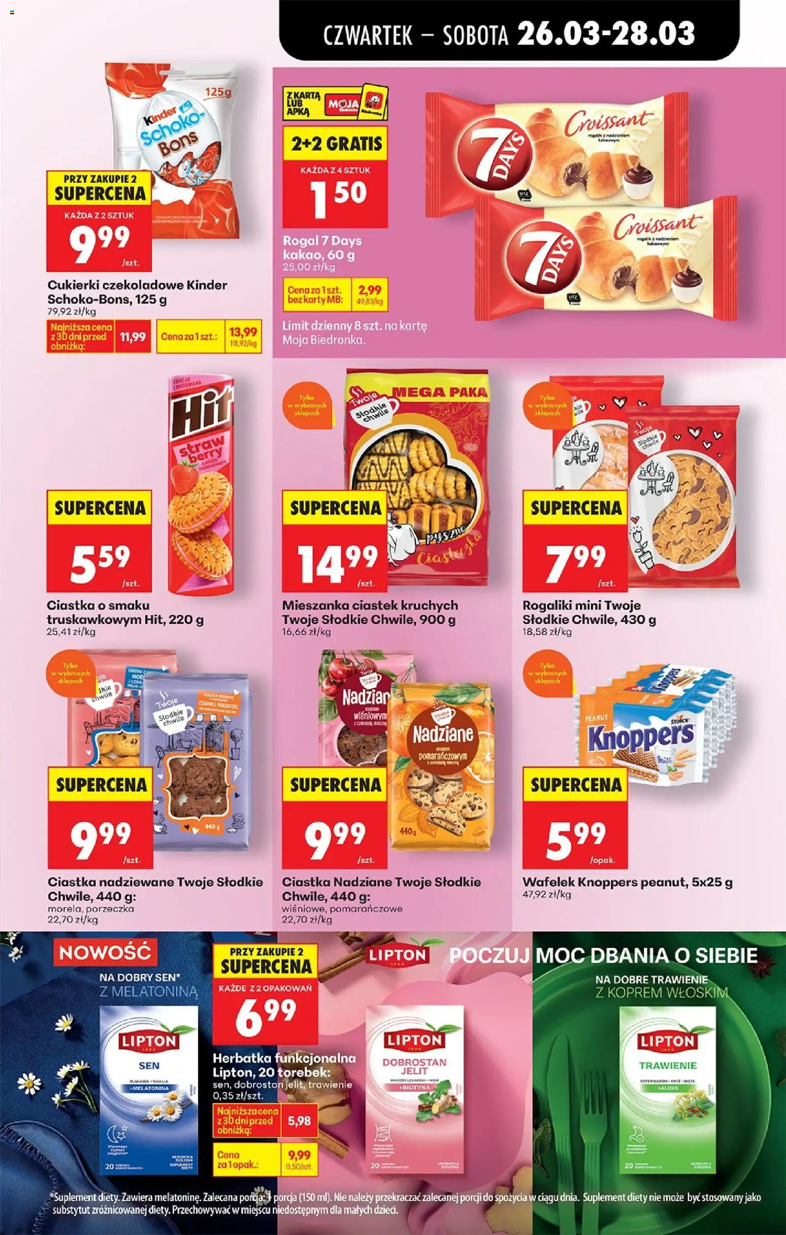 Biedronka gazetka od czwartku od 26.03.2026 | Strona: 61 | Produkty: Knoppers, Karta, Cukierki czekoladowe, Ciasteczka