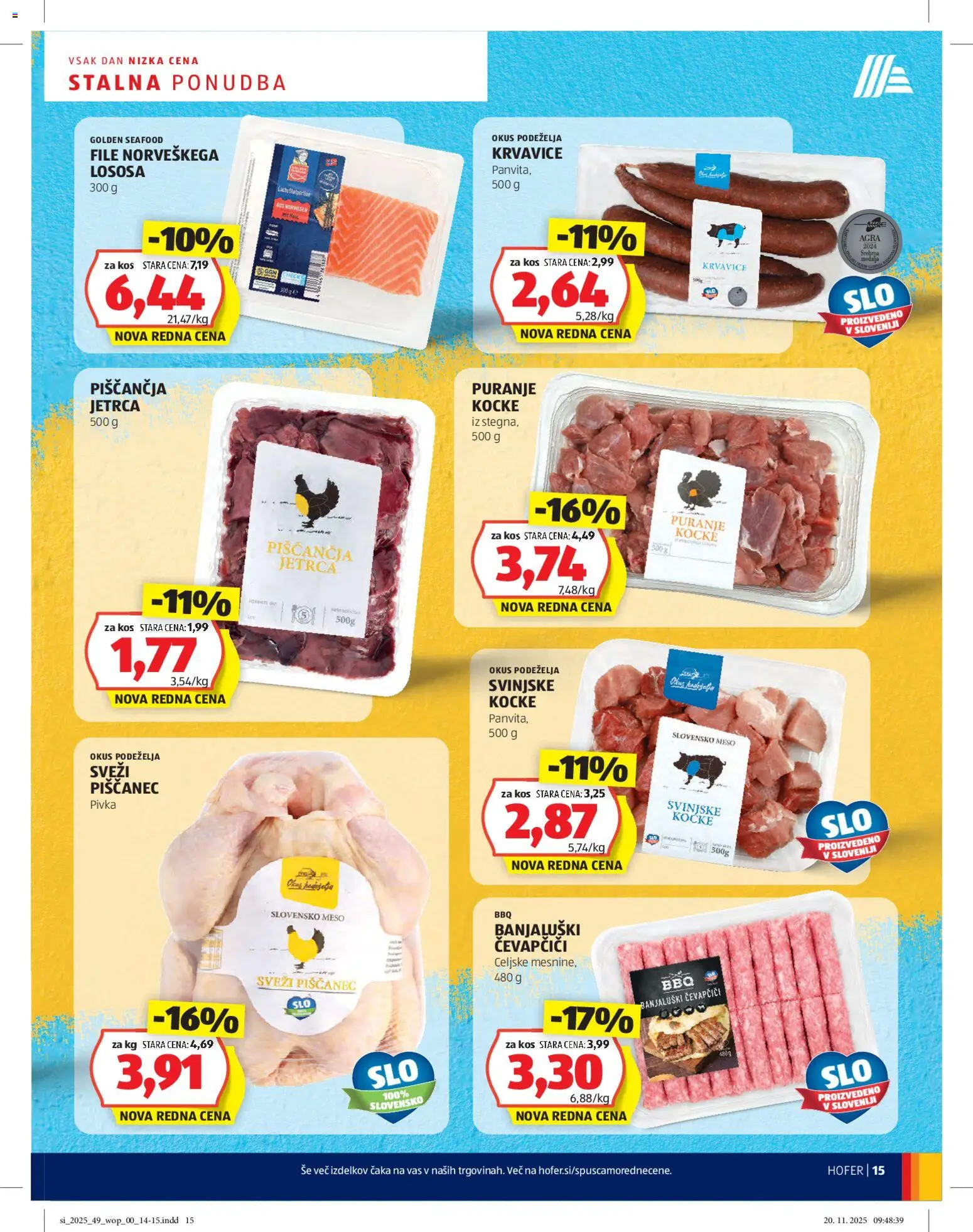 Novi Hofer katalog ponudbe – veljaven od 27.11.2025 | Stran: 15 | Izdelki: Čevapčiči, Kos
