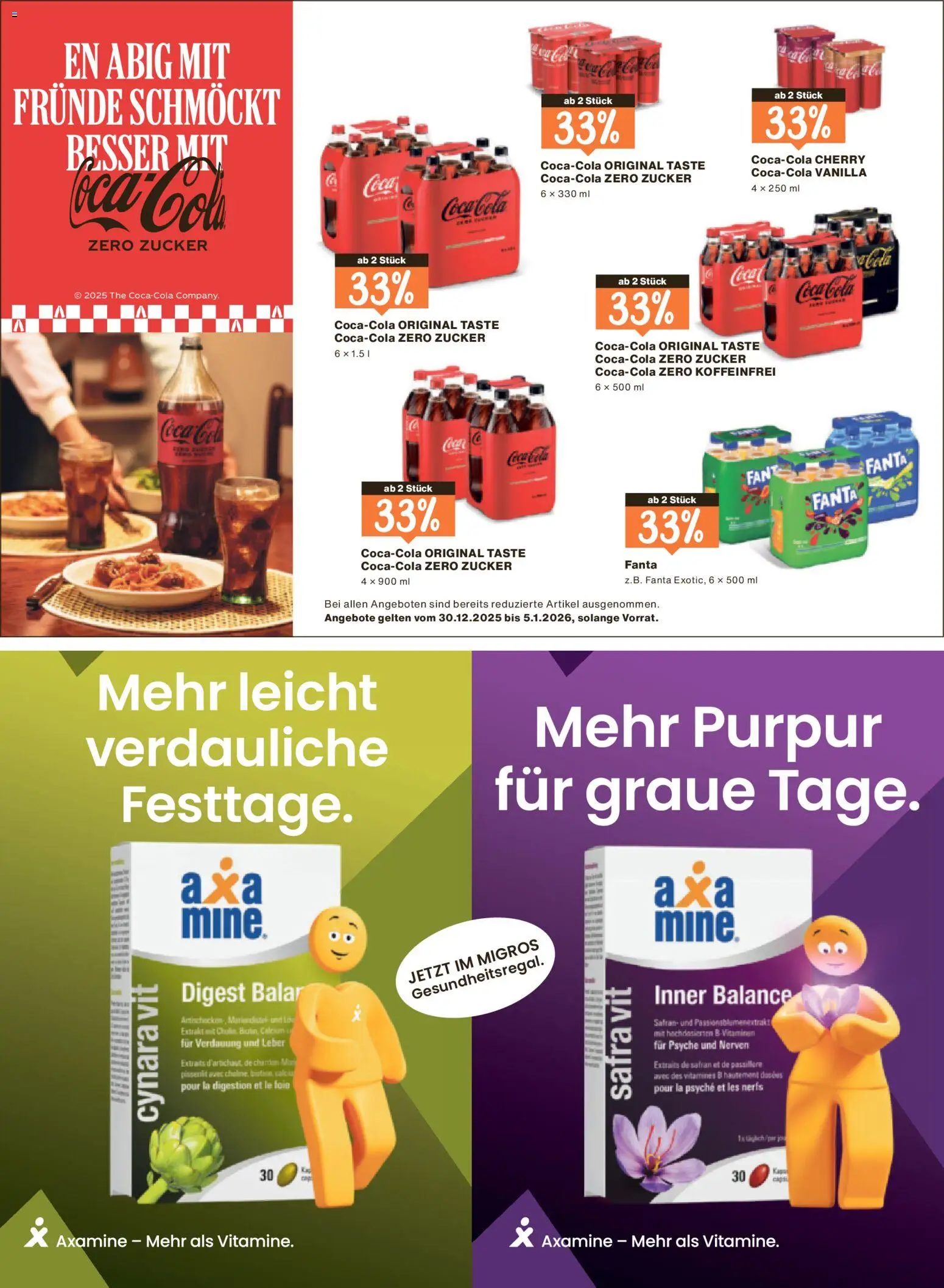 Migros Magazin – gültig ab 29.12.2025 | Seite: 18 | Produkte: Coca Cola, Fanta, Zucker