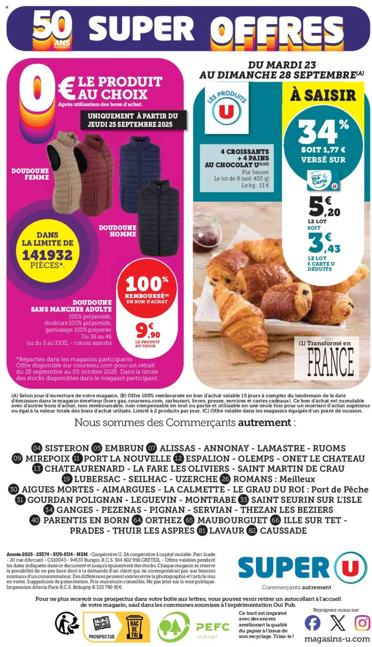  | Page: 40 | Produits: Pêche, Beurre, Chocolat, Doudoune