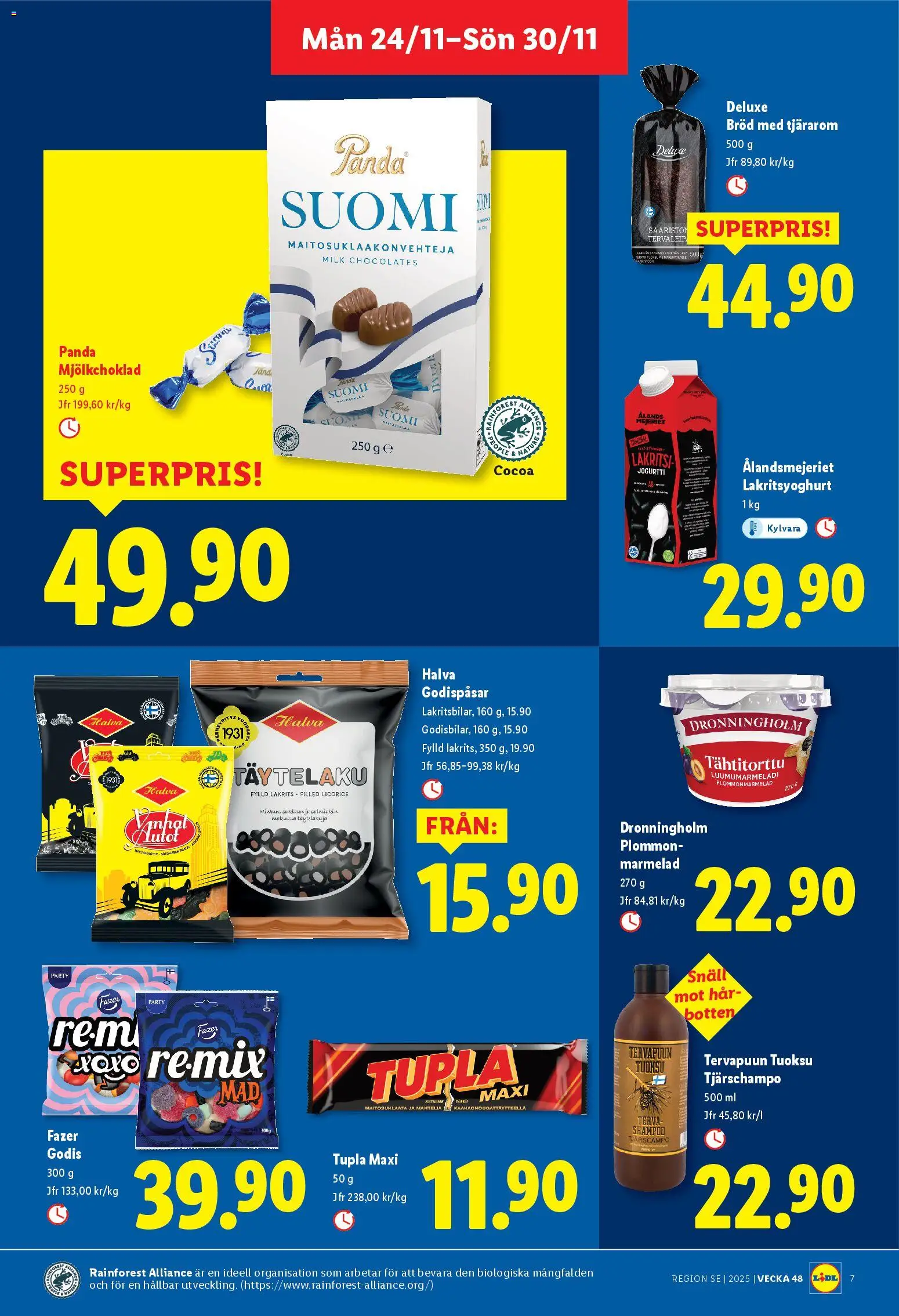 Lidl reklamblad aktuell från 24.11.2025 | Sida: 7 | Produkter: Plommon, Bröd, Godis