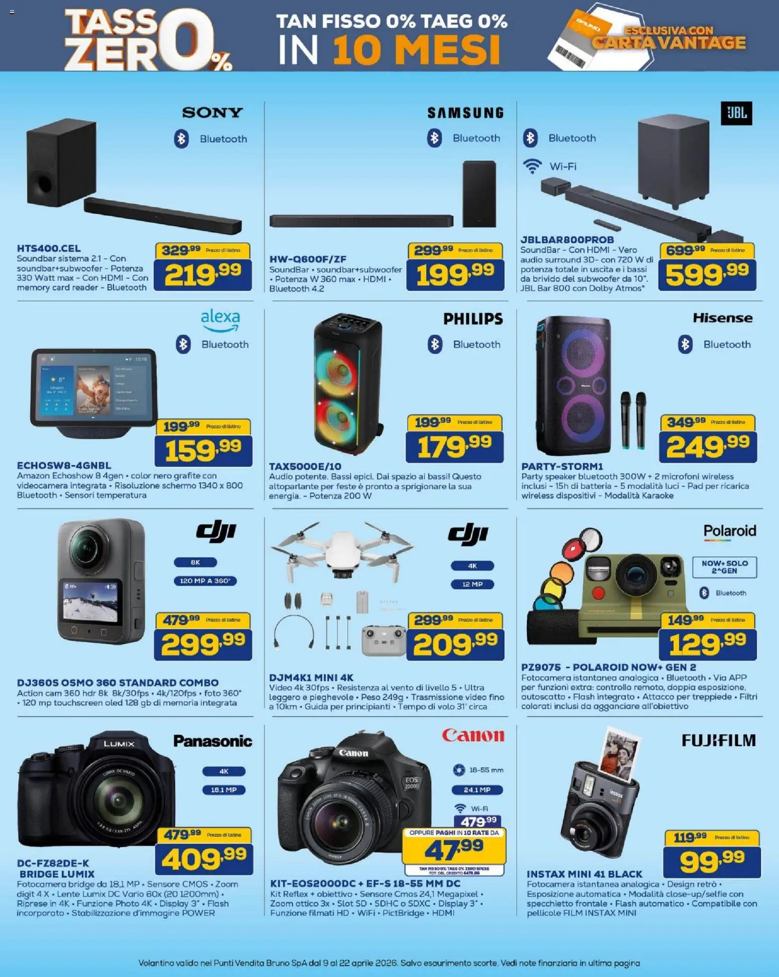 Volantino BRUNO del 09.04.2026 | Pagina: 8 | Prodotti: Video, Videocamera, Memory card, Batteria