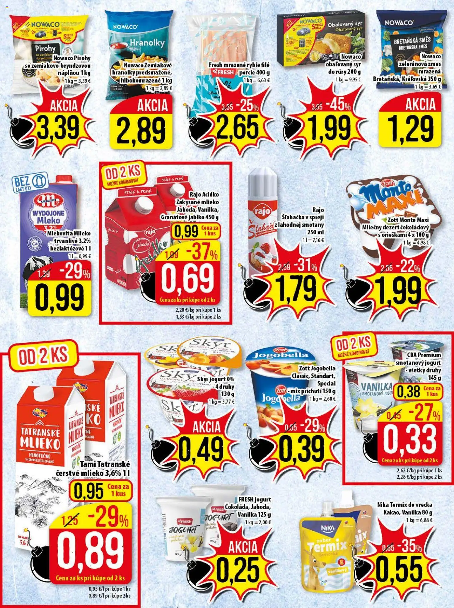 Nové Klas akcie – leták je platný od 19.01.2026 | Strana: 8 | Produkty: Skyr, Acidko, Zakysané mlieko, Šľahačka