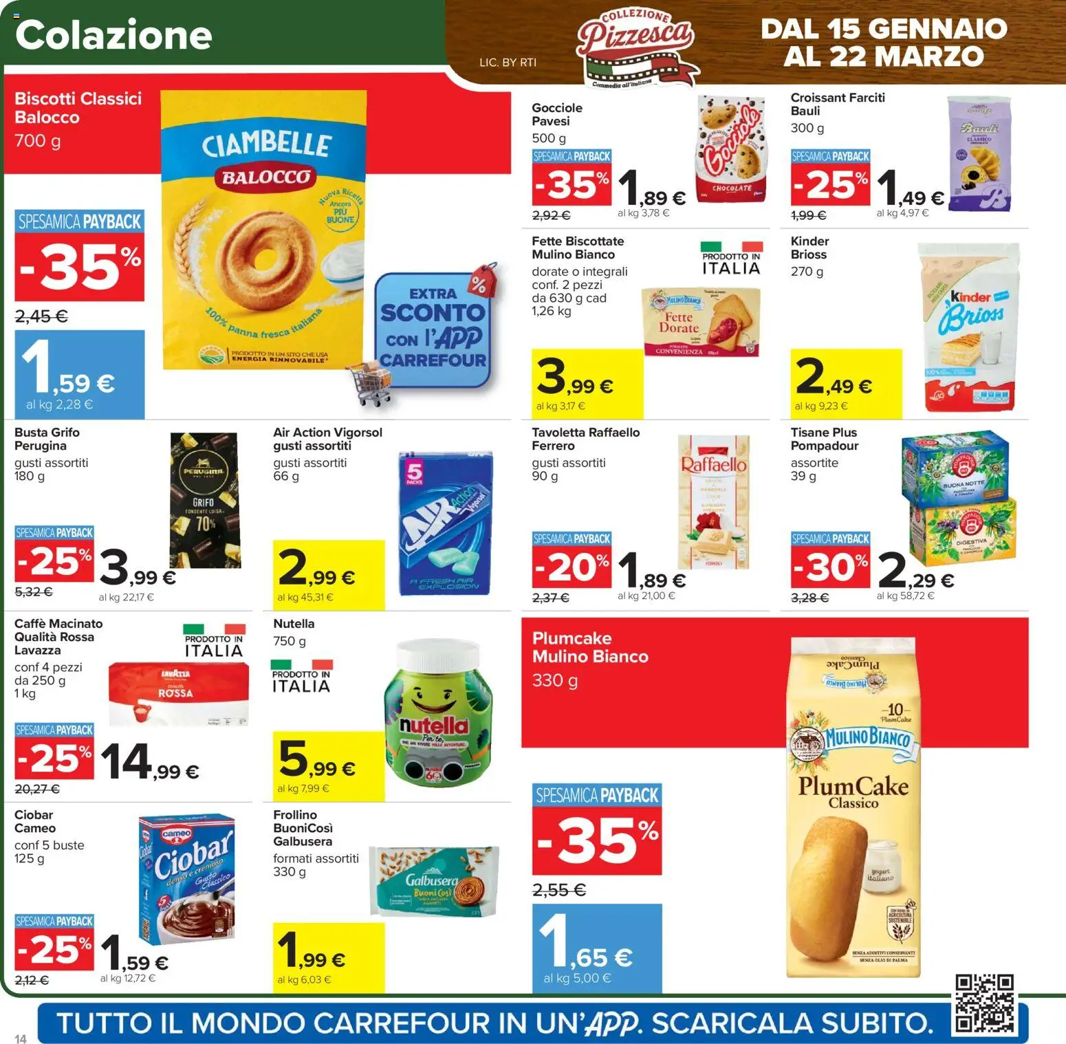 Volantino Carrefour del 15.01.2026 | Pagina: 14 | Prodotti: Caffè, Panna, Plumcake, Macinato