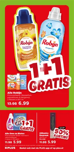 24basics Deurmat, Deurmat 40x70 cm Per stuk - Voorbeeld van een folder van Plus, geldig van 29.10.2025 | Pagina: 17 | Producten: Wasverzachter, Robijn, Deurmat, Geur