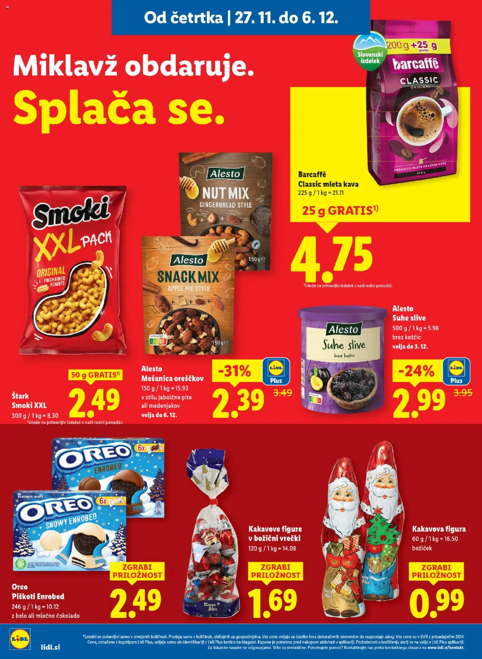 Novi Lidl katalog ponudbe – veljaven od 27.11.2025 | Stran: 8 | Izdelki: Suhe slive, Kava, Piskoti