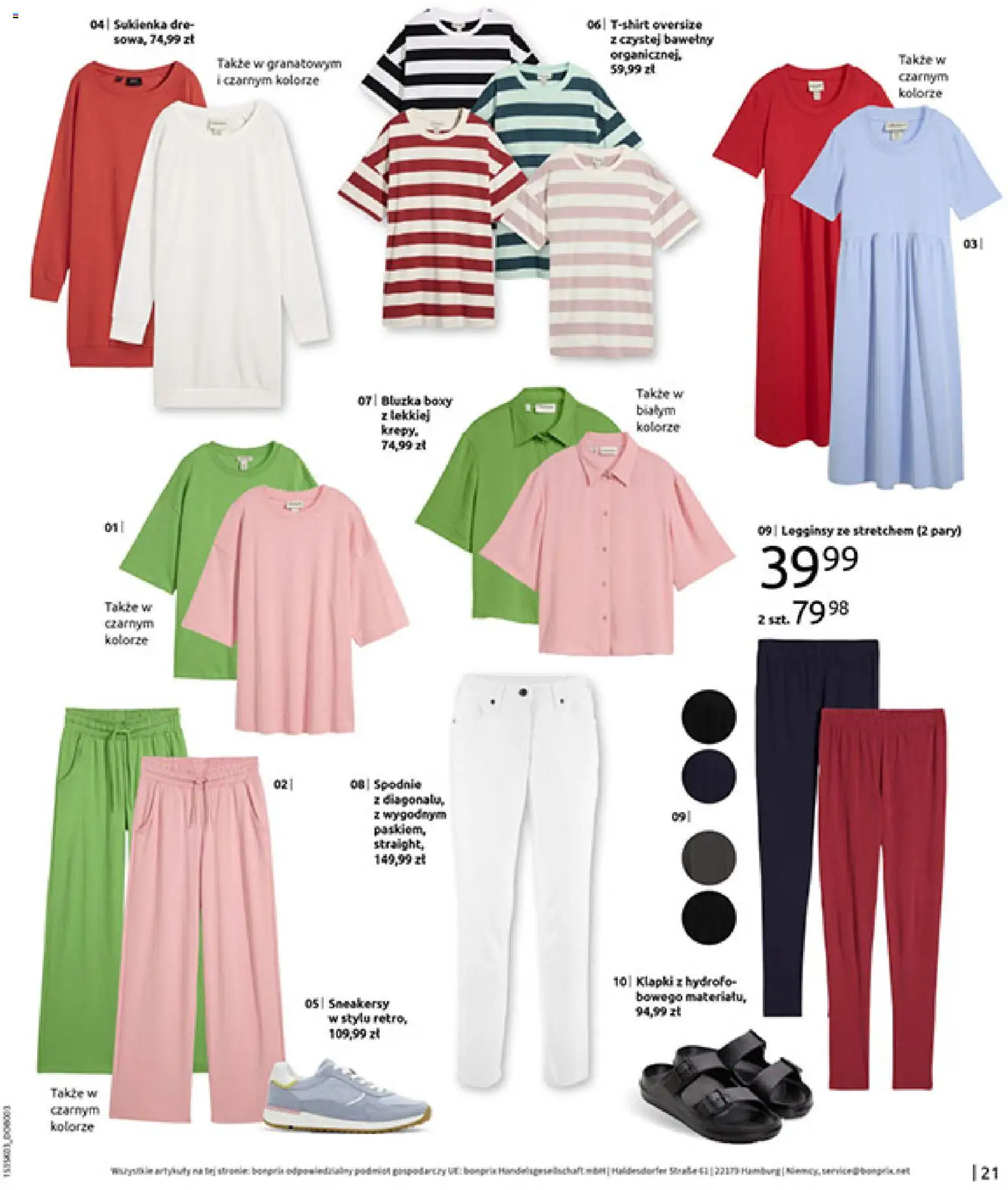 BonPrix Katalog od 03.03.2026 | Strona: 23 | Produkty: Bluzka, Legginsy, Klapki, Sukienka
