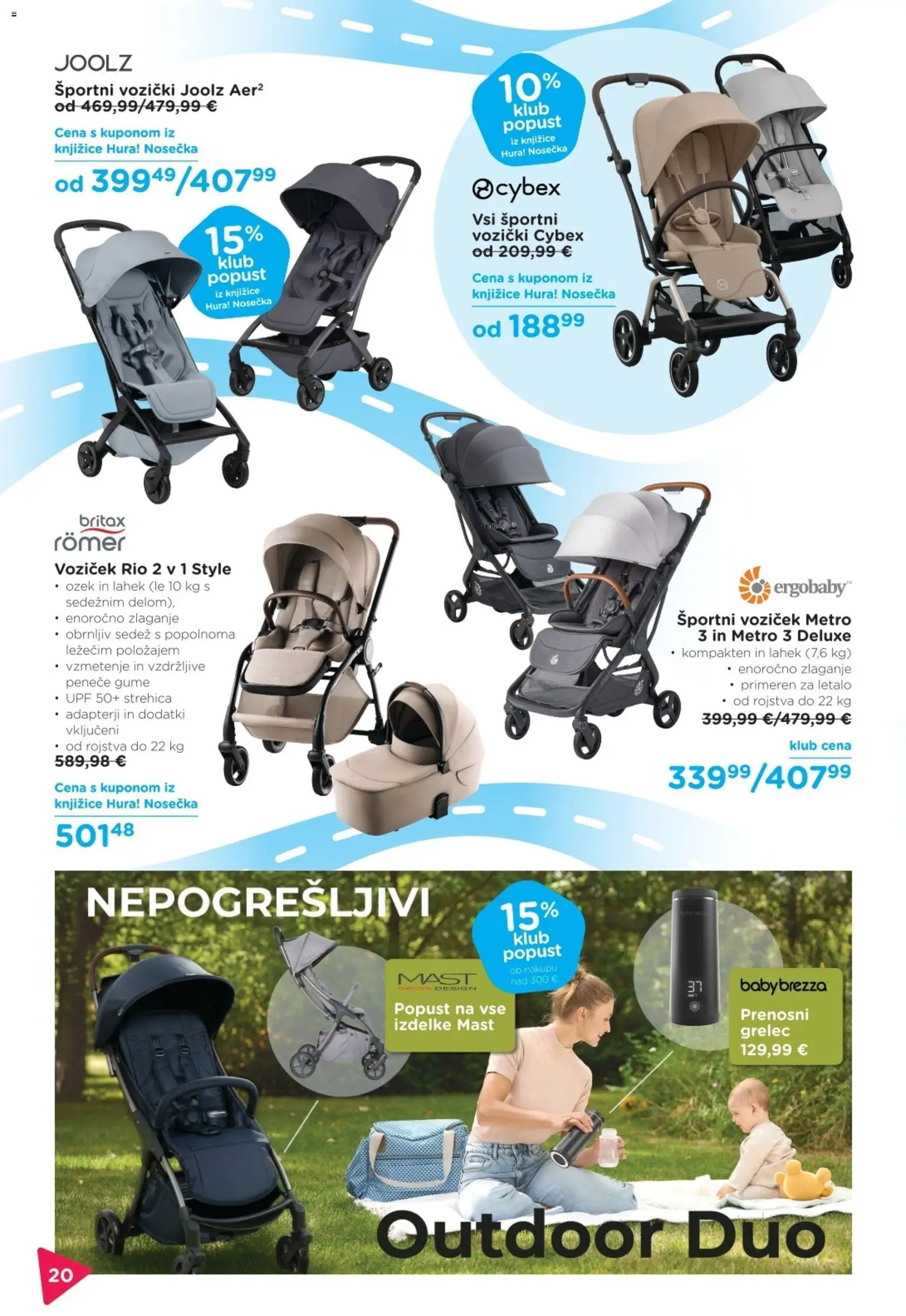Novi Baby center katalog ponudbe – veljaven od 12.03.2026 | Stran: 20 | Izdelki: Voziček, Grelec