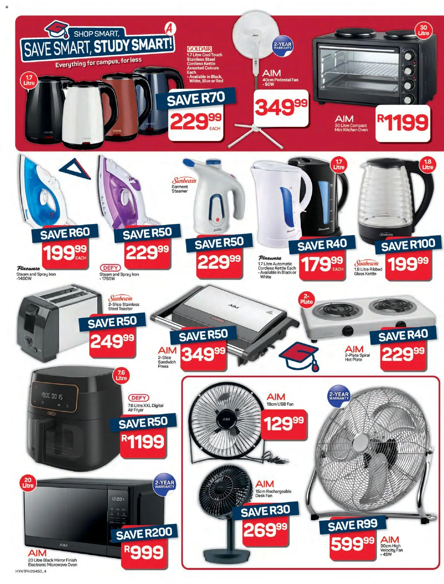 New Pick n Pay catalogue – valid from 02.02.2026 | Page: 4 | Products: Desk, Plate, Fan, Air fryer