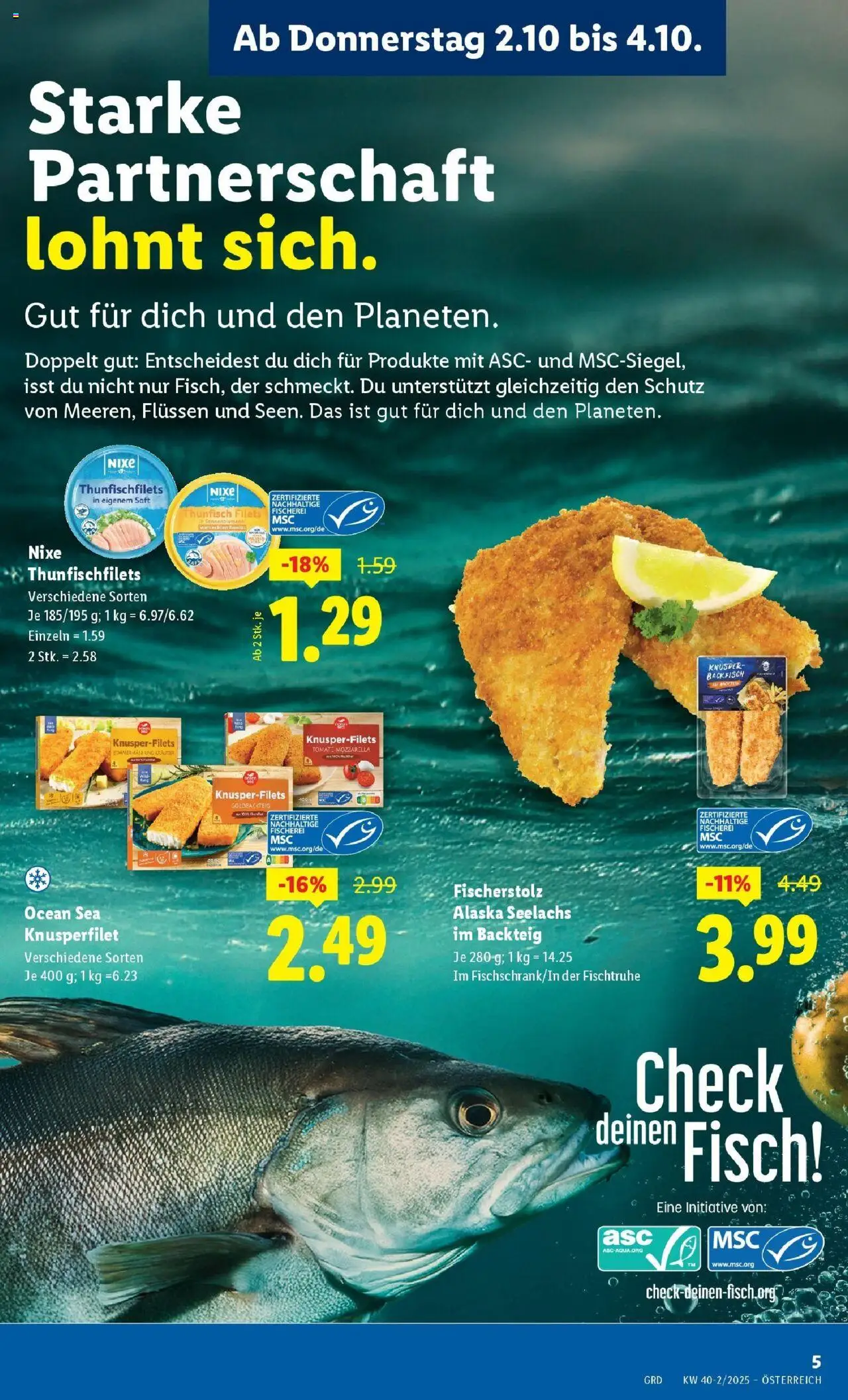 Lidl Flugblatt - Wien, Langenzersdorf, Zwettl gültig ab 02.10.2025 | Seite: 7 | Produkte: Saft, Fisch