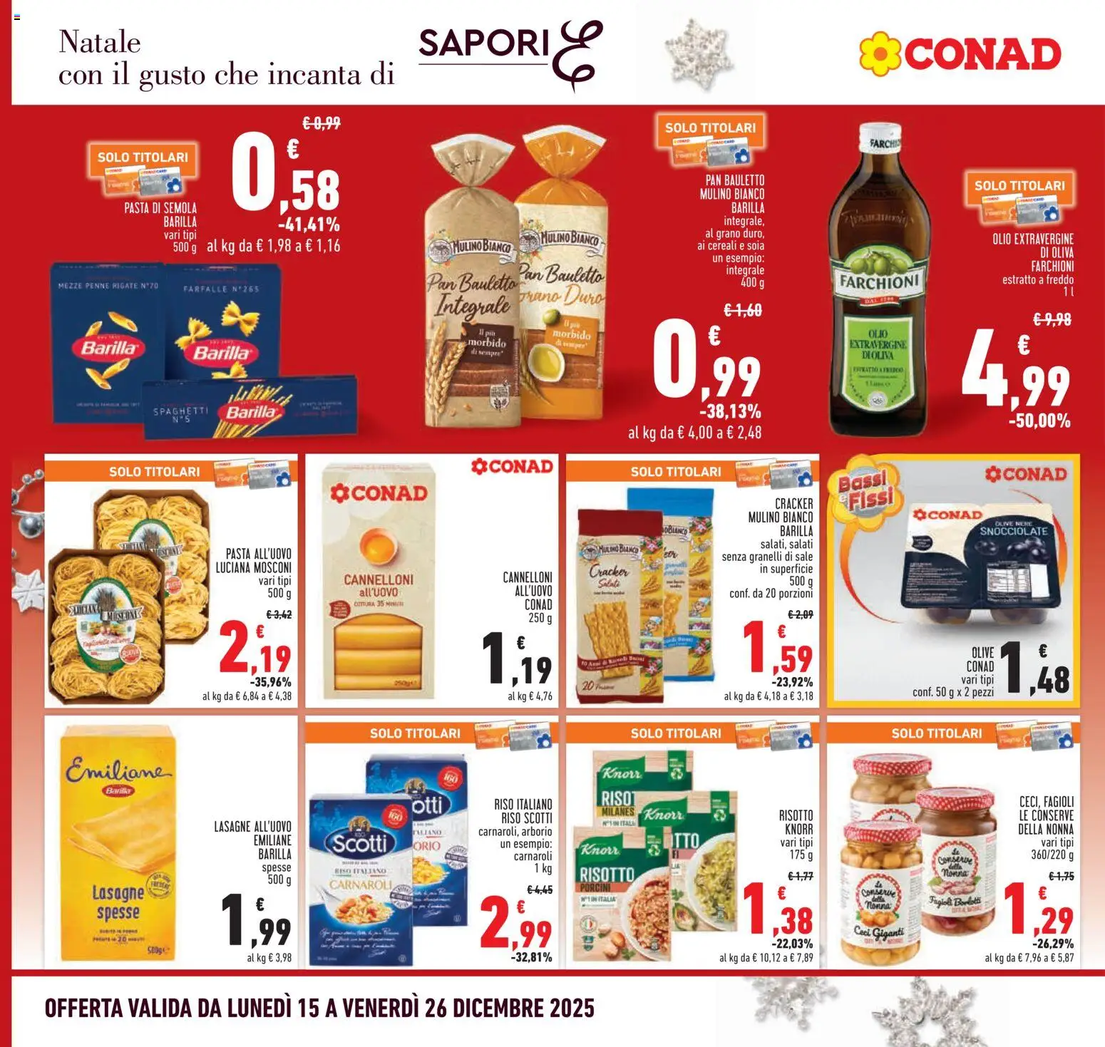 Volantino Conad del 15.12.2025 | Pagina: 16 | Prodotti: Riso, Ceci, Sale, Crackers