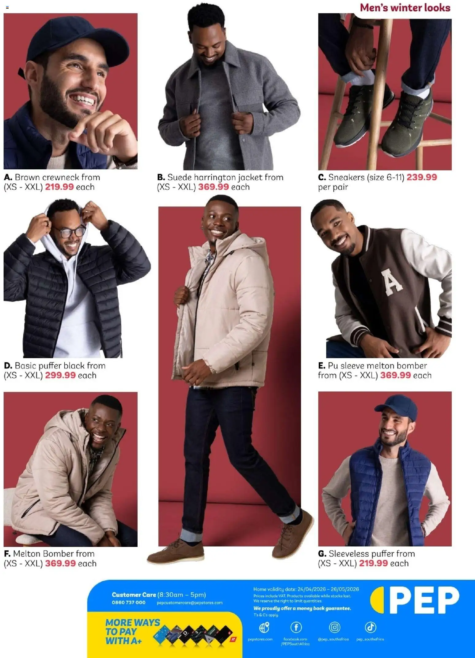 New PEP Stores catalogue – valid from 24.04.2026 | Page: 4 | Products: Jacket, Sneakers