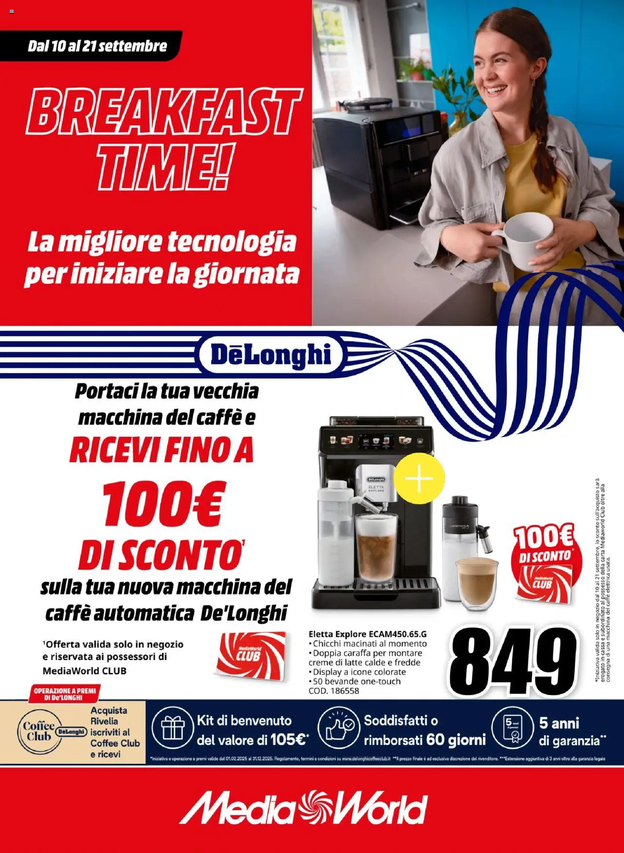 Volantino Media World del 10.09.2025 | Pagina: 1 | Prodotti: Caraffa, Caffè, Latte