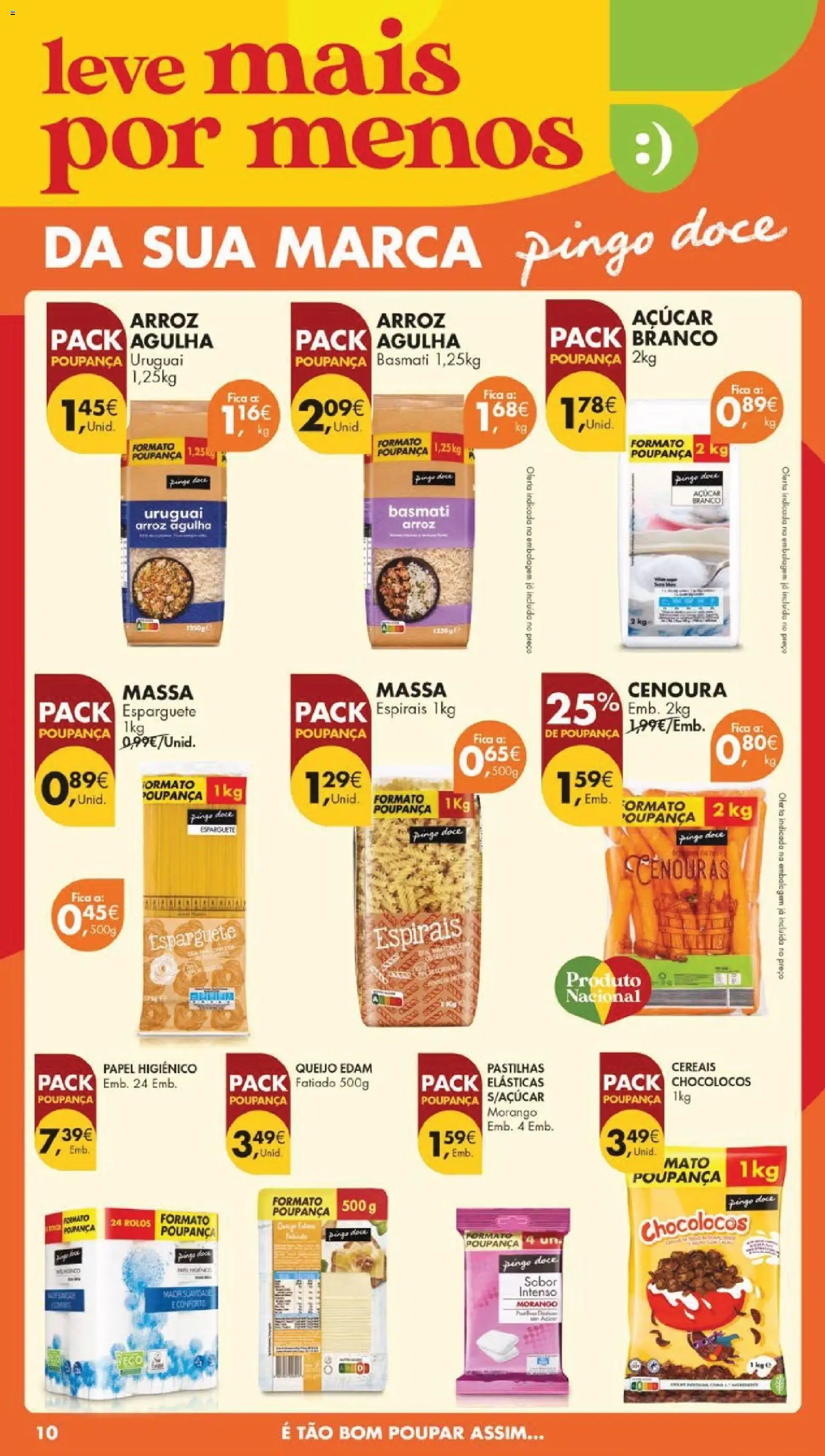 Pingo Doce folheto │ válido de 13.01.2026 | Página: 10 | Produtos: Esparguete, Queijo, Cereais, Cenoura
