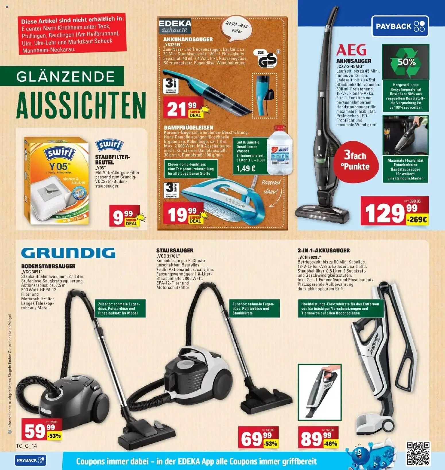 Edeka prospekt Göppingen	 – gültig ab 08.12.2025 | Seite: 52 | Produkte: AEG, Staubsauger, Wasser
