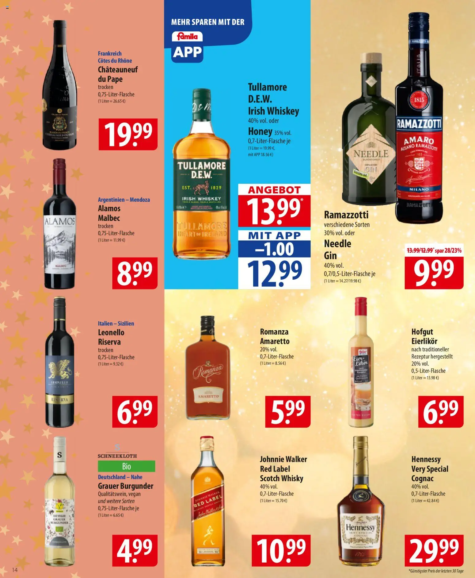 Famila Prospekt 	 – gültig ab 22.12.2025 | Seite: 14 | Produkte: Whisky, Whiskey, Ramazzotti, Johnnie walker