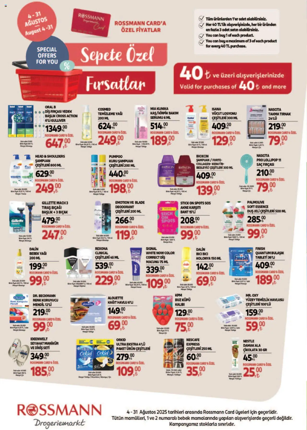 Rossmann Ağustos Kişisel Bakım Kataloğu - 04.08.2025 tarihinden itibaren geçerlidir | Sayfa: 4 | Ürünler: Duş, Mendil, Çikolata, Cin
