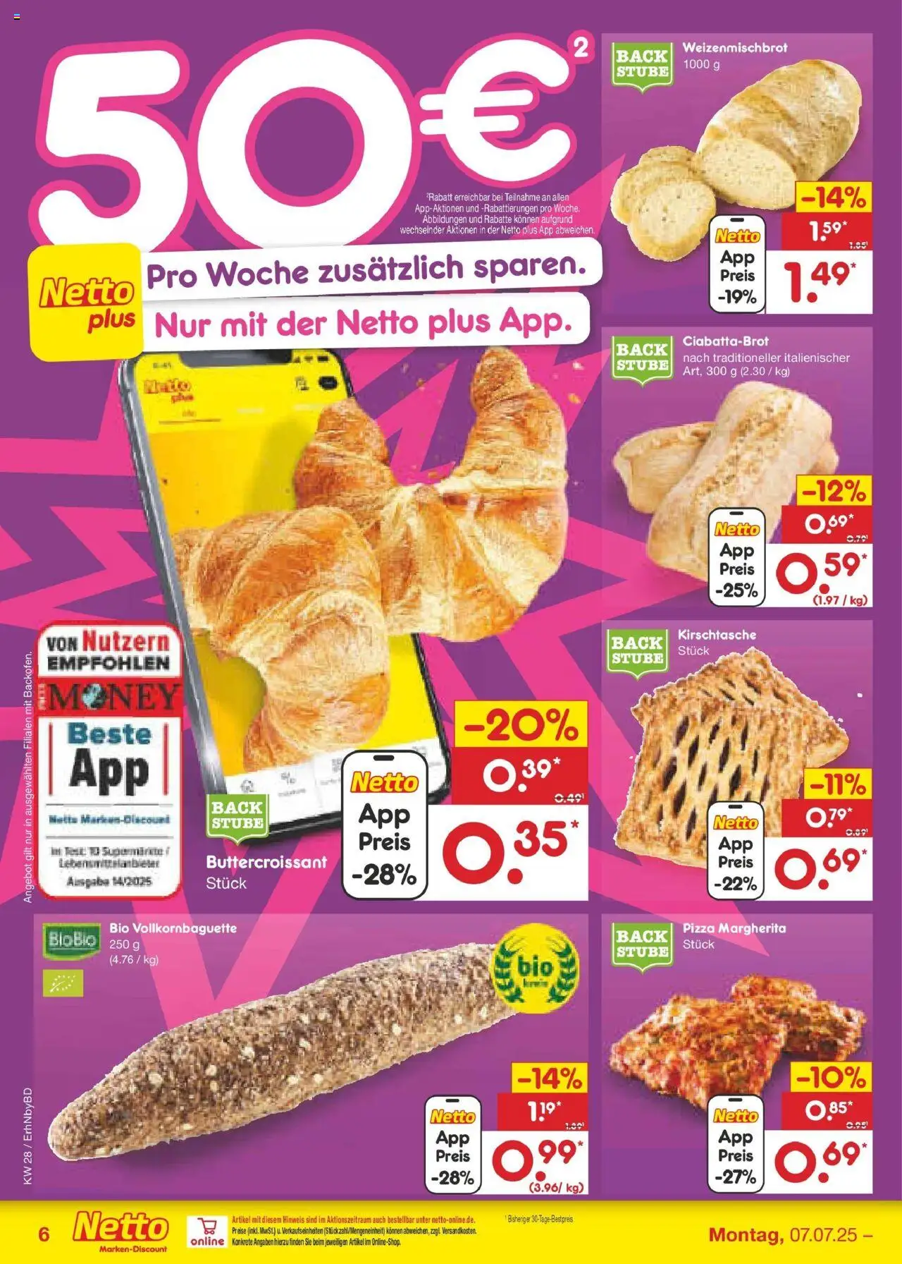 Netto Marken-Discount prospekt Ergolding	 - gültig ab dem 07.07.2025 | Seite: 8 | Produkte: Baguette, Pizza