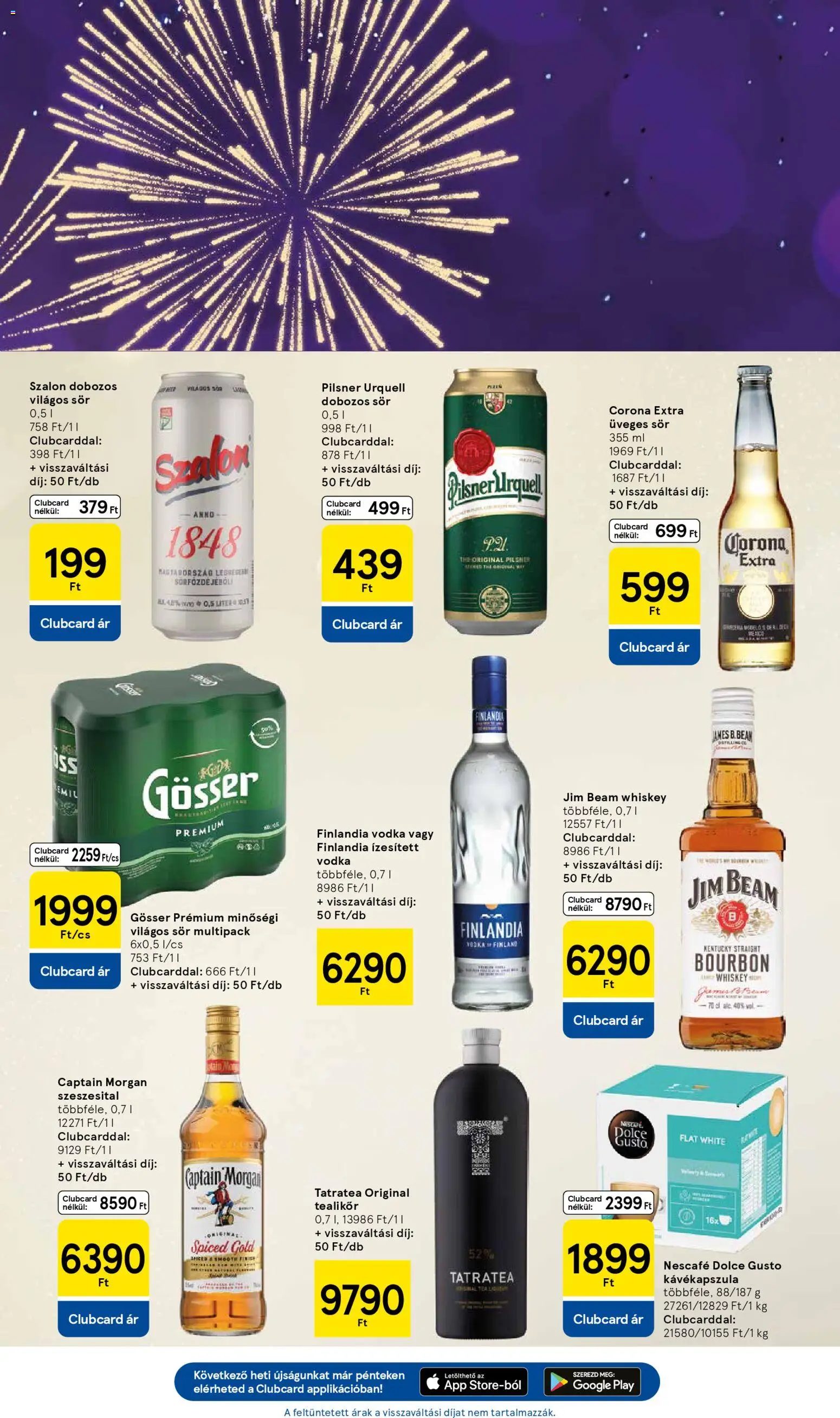 Tesco akciós ujság - amely érvényes a következő dátumtól: 27.12.2025 | Oldal: 9 | Termékek: Kávékapszula, Whiskey, Bourbon, Sör