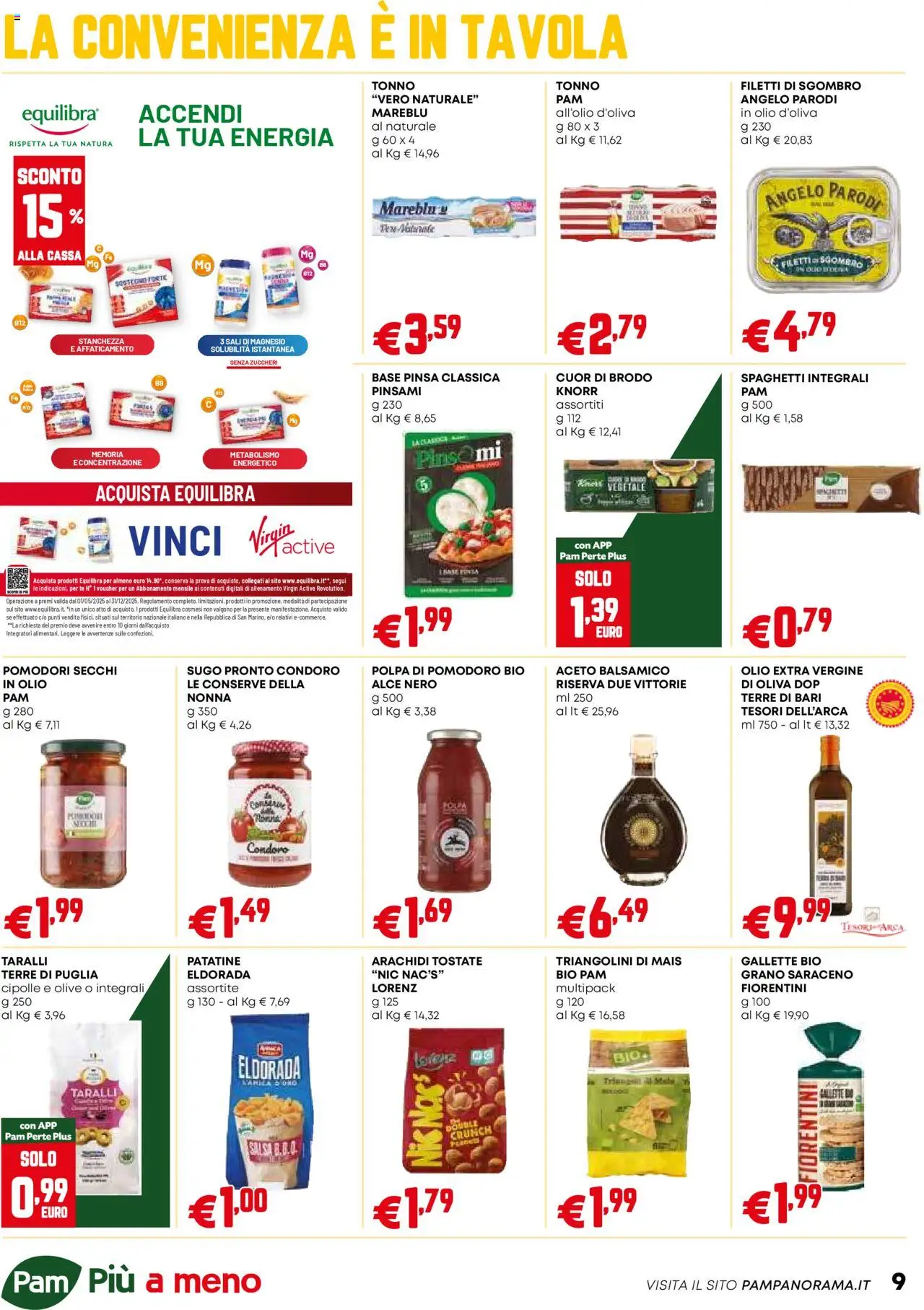 Volantino PAM del 11.09.2025 | Pagina: 9 | Prodotti: Cipolle, Olio, Tonno, Pomodori secchi