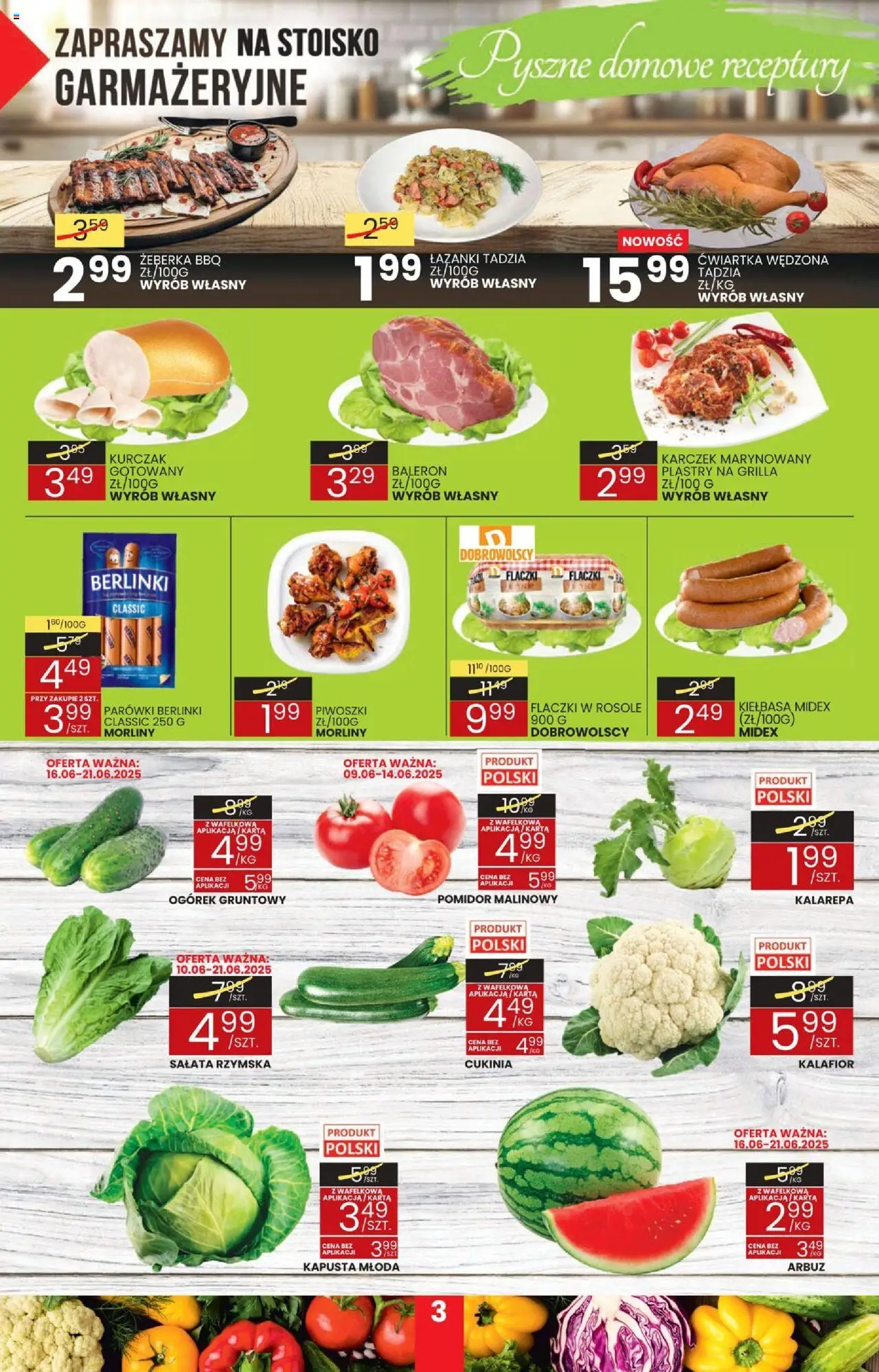 Wafelek Gazetka od 09.06.2025 | Strona: 3 | Produkty: Karta, Pomidor malinowy, Cukinia, Kalarepa