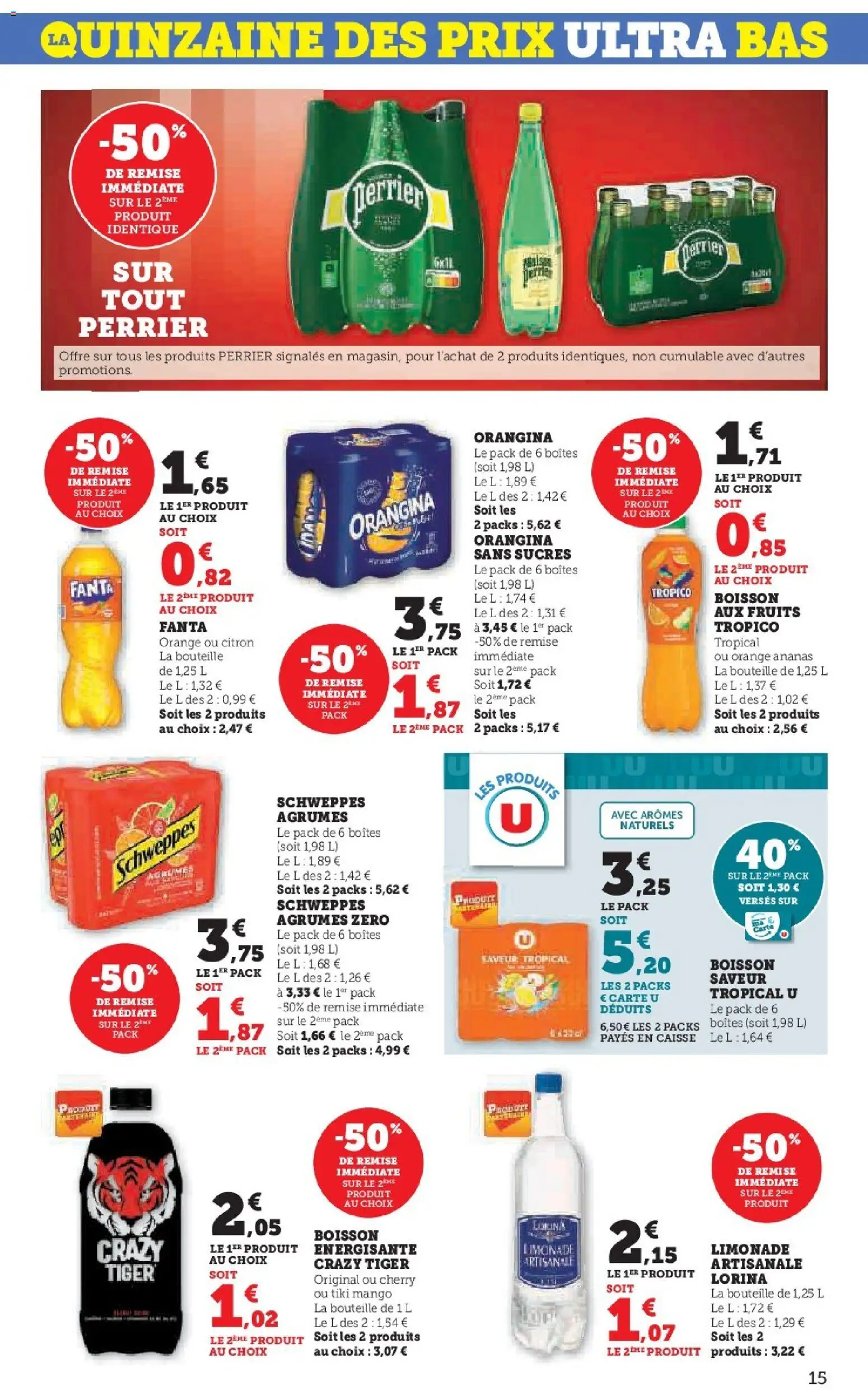 {H1} | Page: 15 | Produits: Orangina, Citron, Orange, Limonade