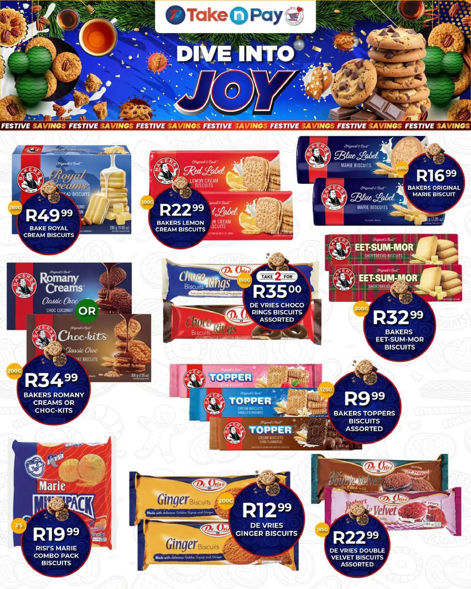 New Take n Pay catalogue – valid from 08.12.2025 | Page: 15 | Products: Biscuits, Cream, Syrup, Lemon