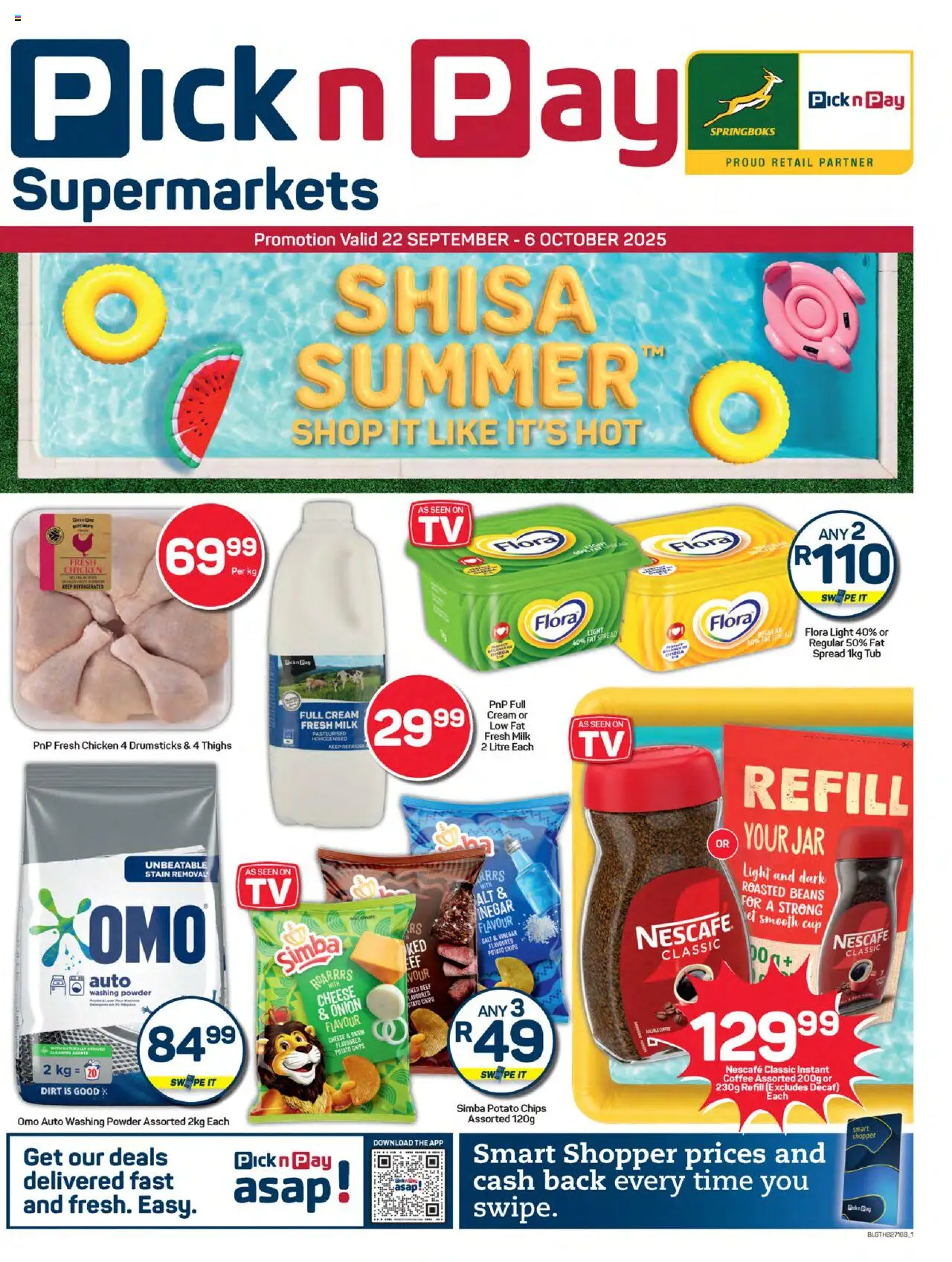 New Pick n Pay catalogue – valid from 22.09.2025 | Page: 1 | Products: Milk, Chicken, Powder, Cream
