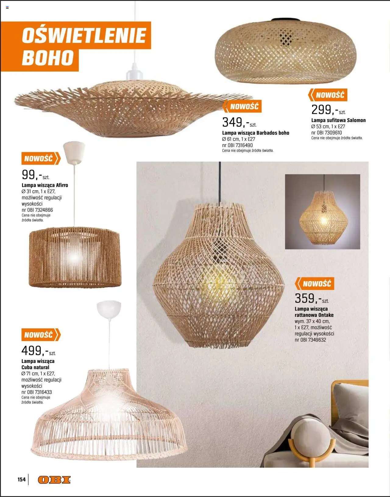 OBI Gazetka - Kuchnia Łazienka Salon od 20.08.2025 | Strona: 154 | Produkty: Lampa