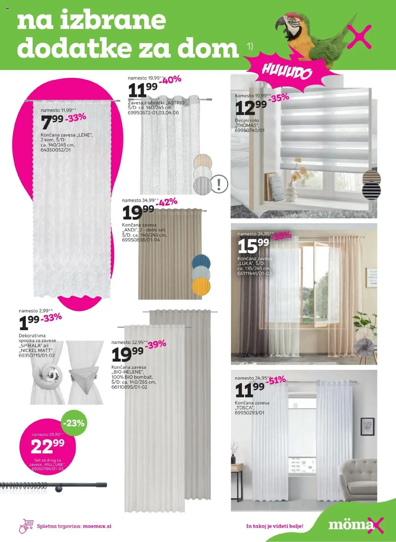 Mömax katalog  do -50% na izbrane dodatke za dom │ velja od 04.08.2025 | Stran: 5 | Izdelki: Rolo, Zavese