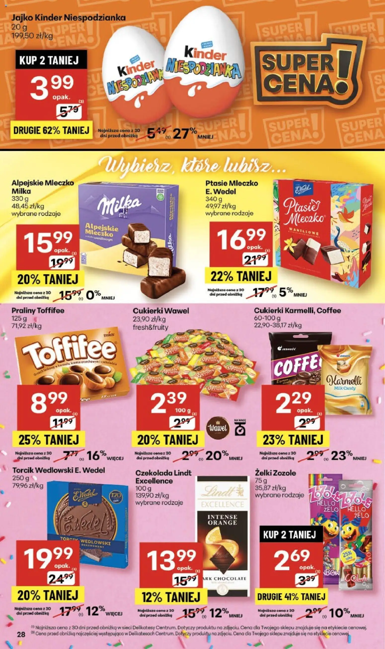 Delikatesy Centrum Gazetka od 13.11.2025 | Strona: 28 | Produkty: Milka, Żelki, Czekolada, Cukierki