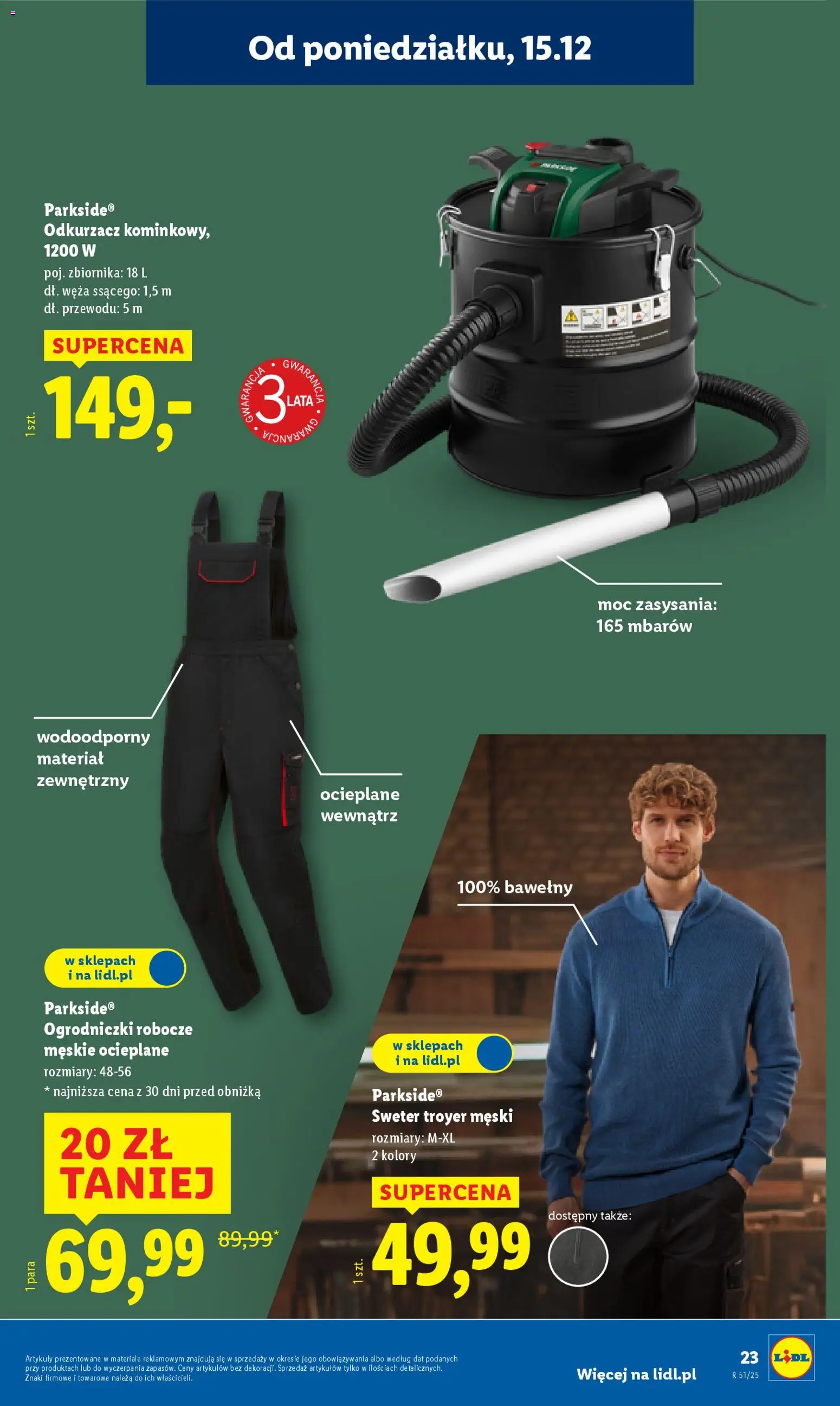 Lidl Katalog od 15.12.2025 | Strona: 29 | Produkty: Sweter, Ogrodniczki, Odkurzacz, Cleaner