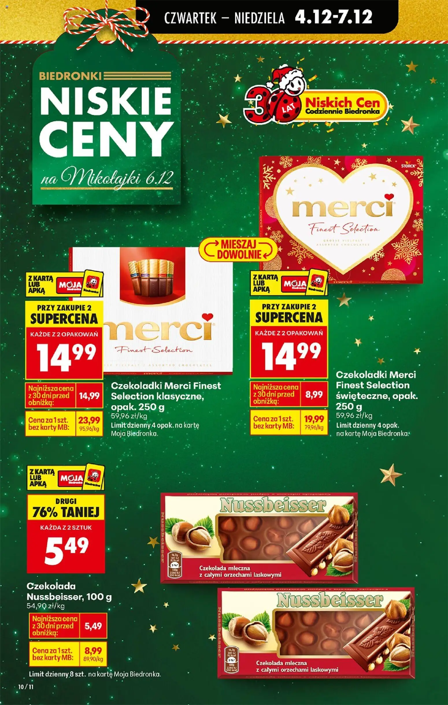 Biedronka gazetka - Oferta w tym tygodniu od 04.12.2025 | Strona: 12 | Produkty: Karta, Czekolada mleczna, Merci, Czekolada