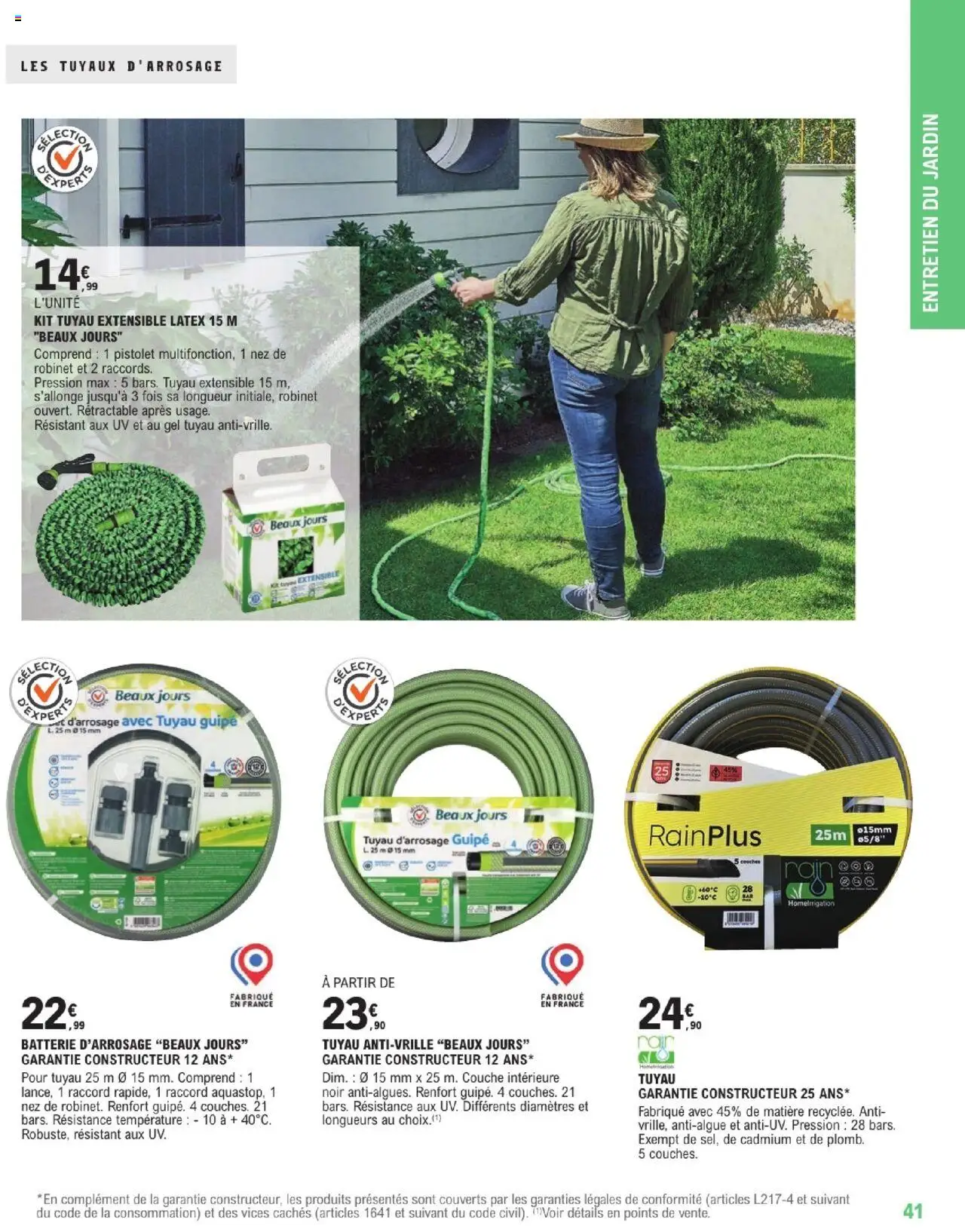  | Page: 41 | Produits: Robinet, Tuyau, Tuyau d’arrosage, Batterie