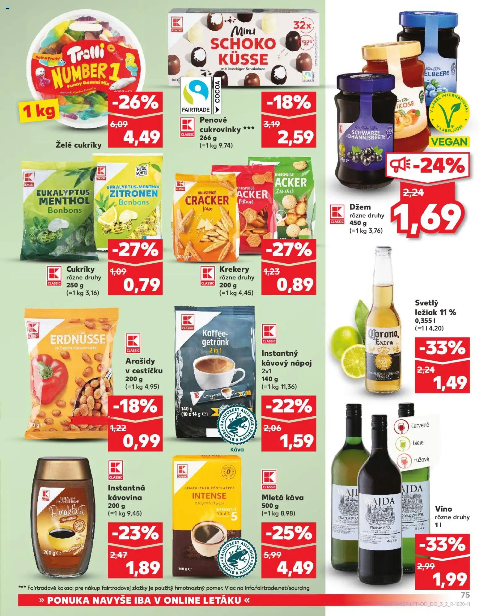 Nové Kaufland akcie – leták je platný od 12.02.2026 | Strana: 75 | Produkty: Káva, Víno, Arašidy, Kakao