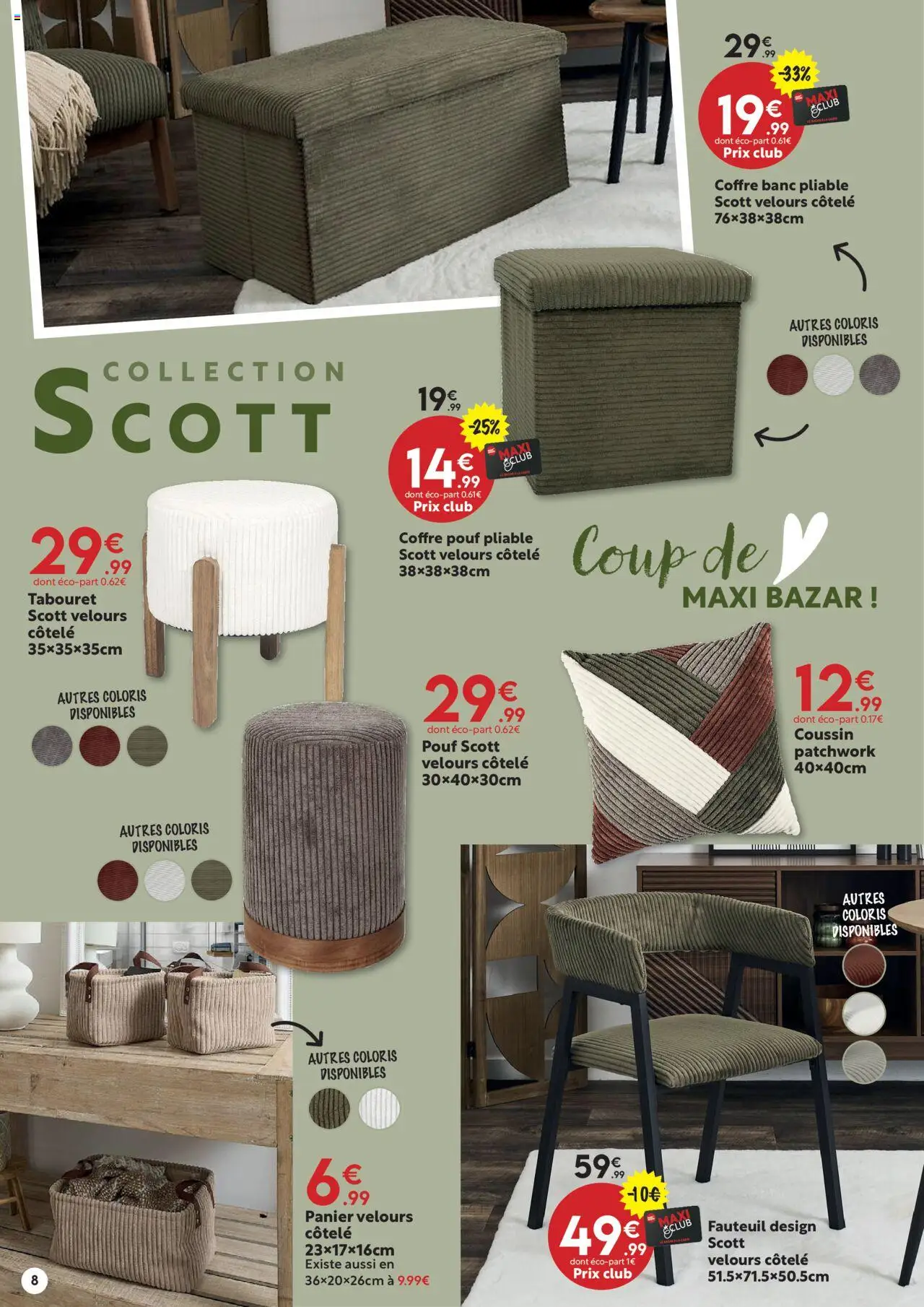 {H1} | Page: 8 | Produits: Fauteuil, Panier