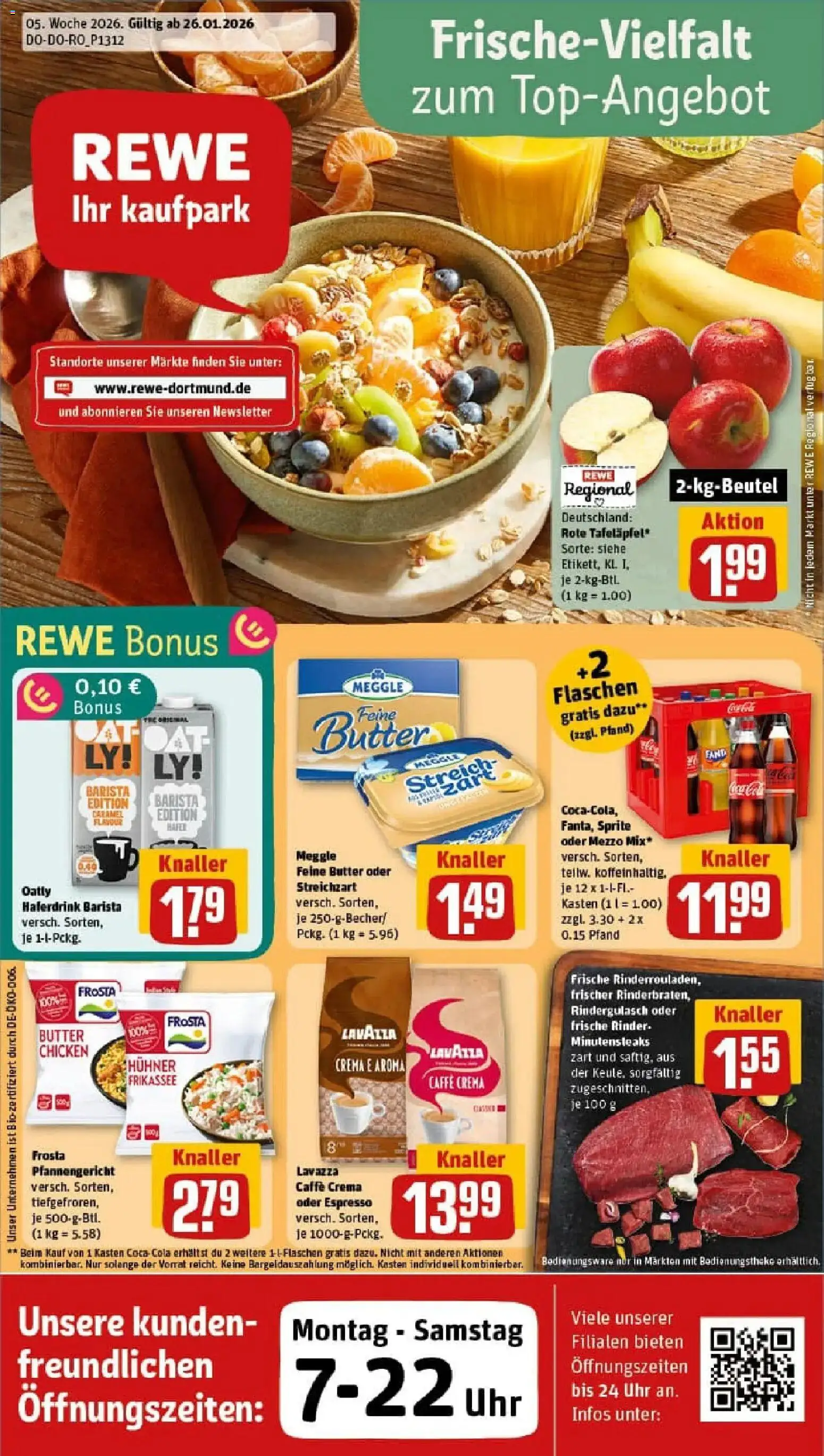 Rewe prospekt Hagen	 – gültig ab 26.01.2026 | Seite: 1 | Produkte: Coca cola, Cola, Butter, Haferdrink