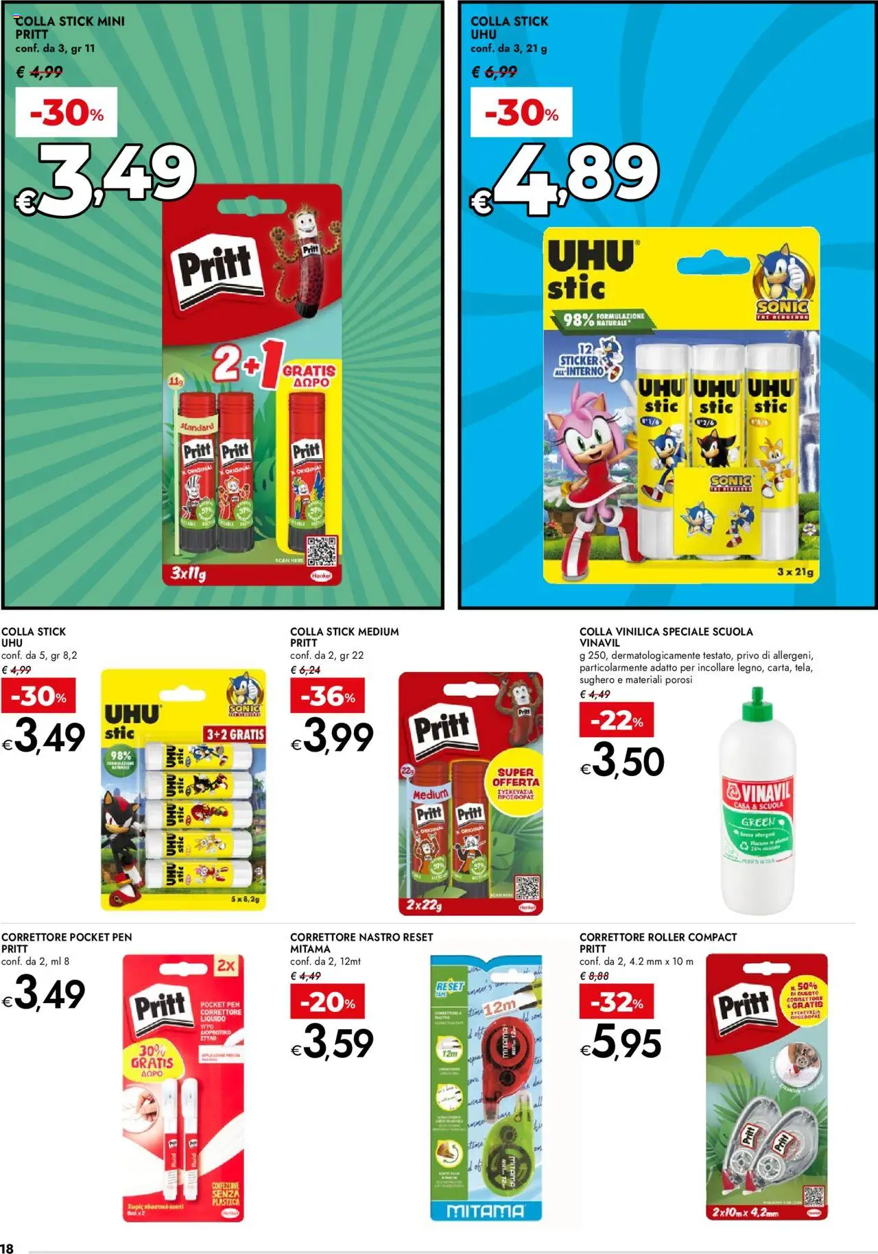 Volantino bennet del 31.07.2025 | Pagina: 18 | Prodotti: Plaid, Colla, Correttore